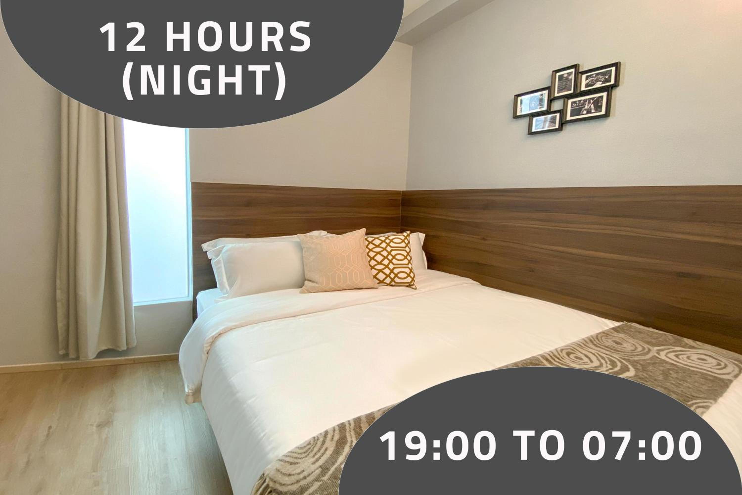 Double Room, SHORT OVERNIGHT, 12 Hours: 7PM-7AM