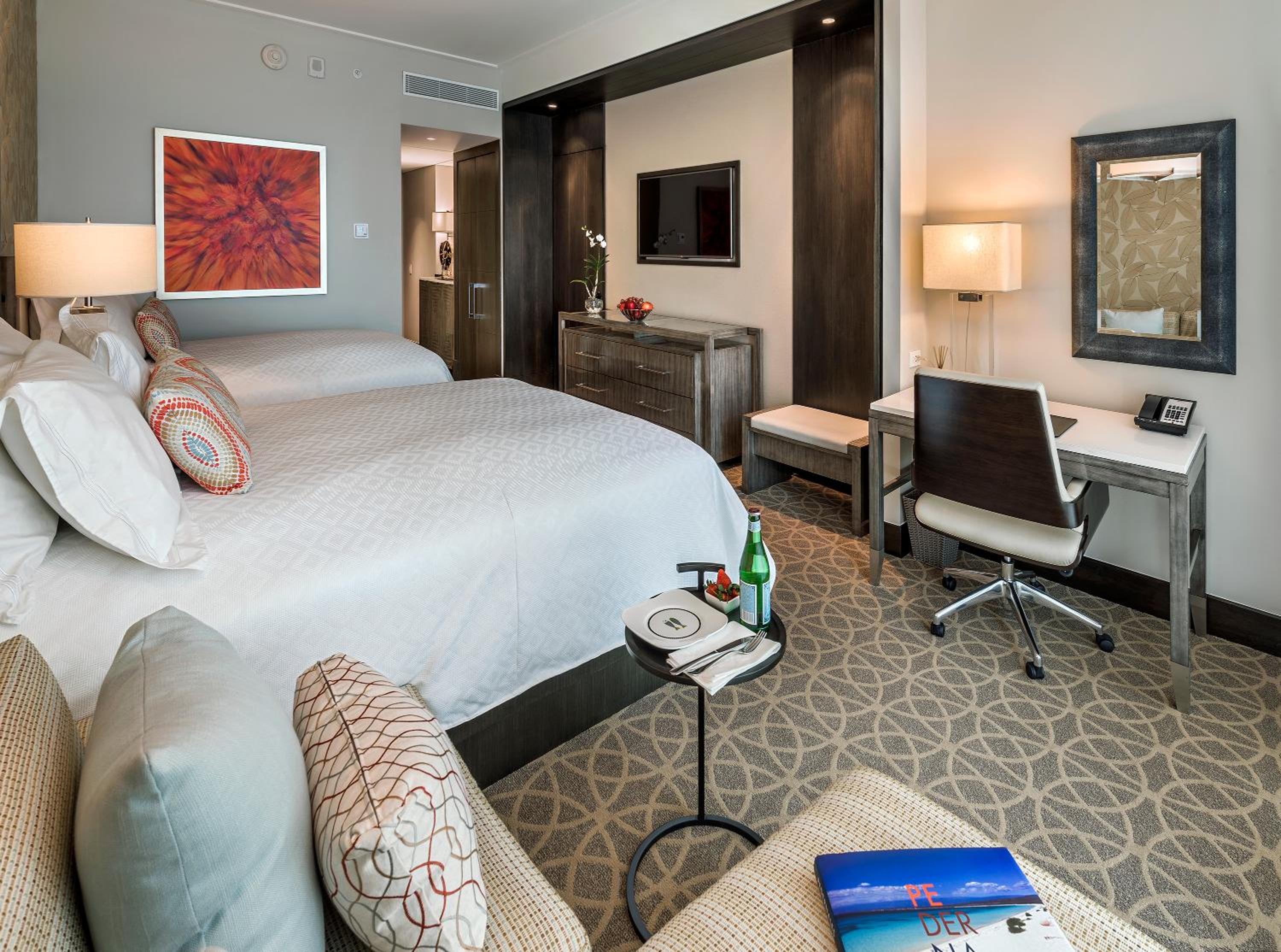 Classic Double Room with Two Double Beds and Pool View