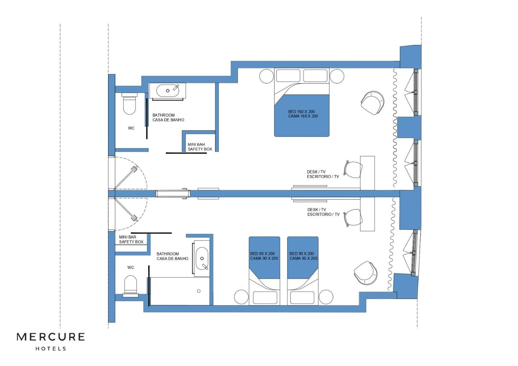 Classic Connecting Room with Double and Twin Beds - Photo 9