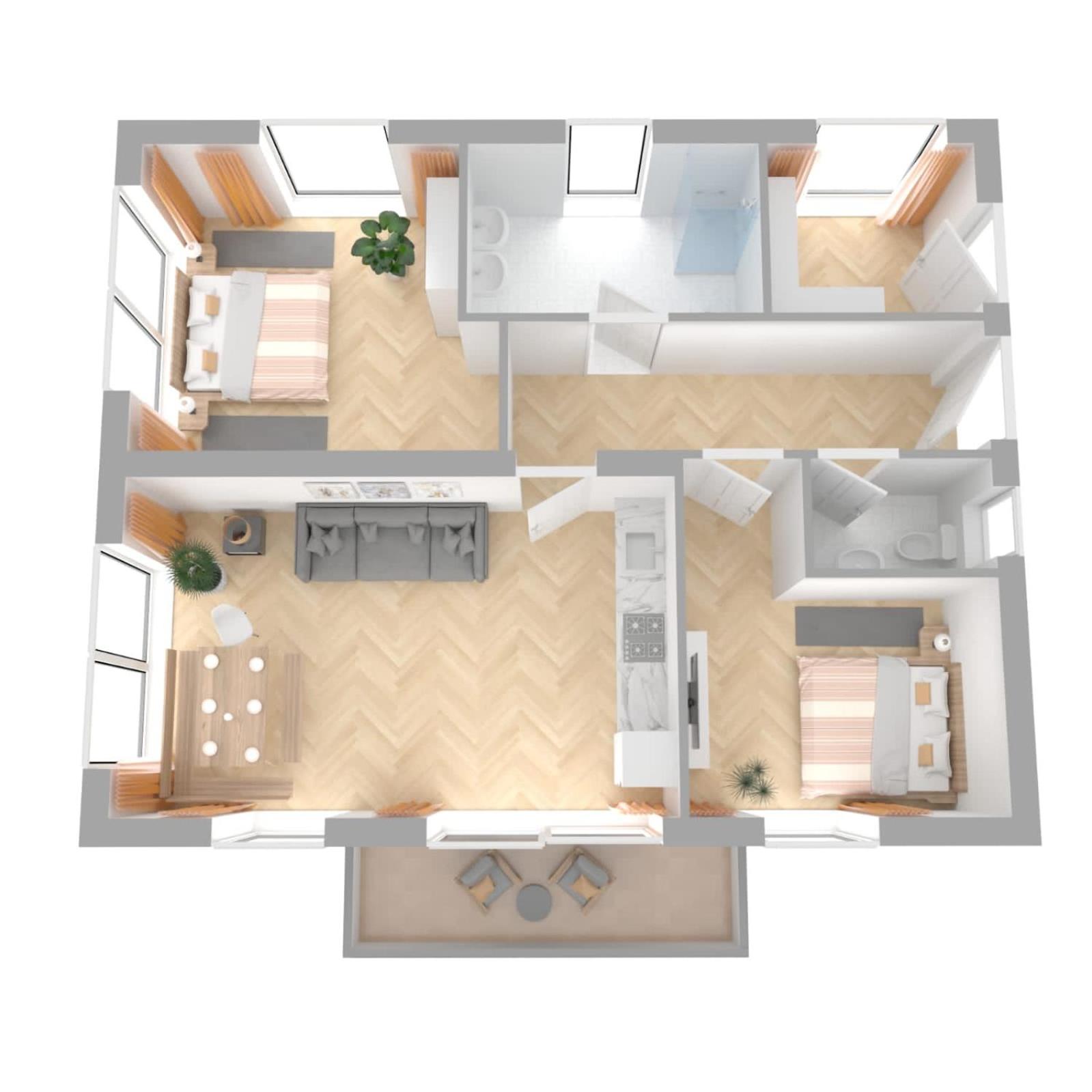Two-Bedroom Apartment with Balcony photo 2