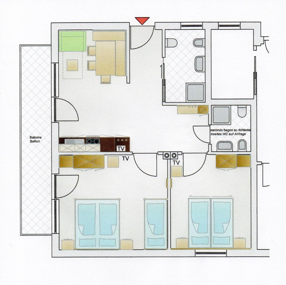 Two-Bedroom Apartment with Balcony