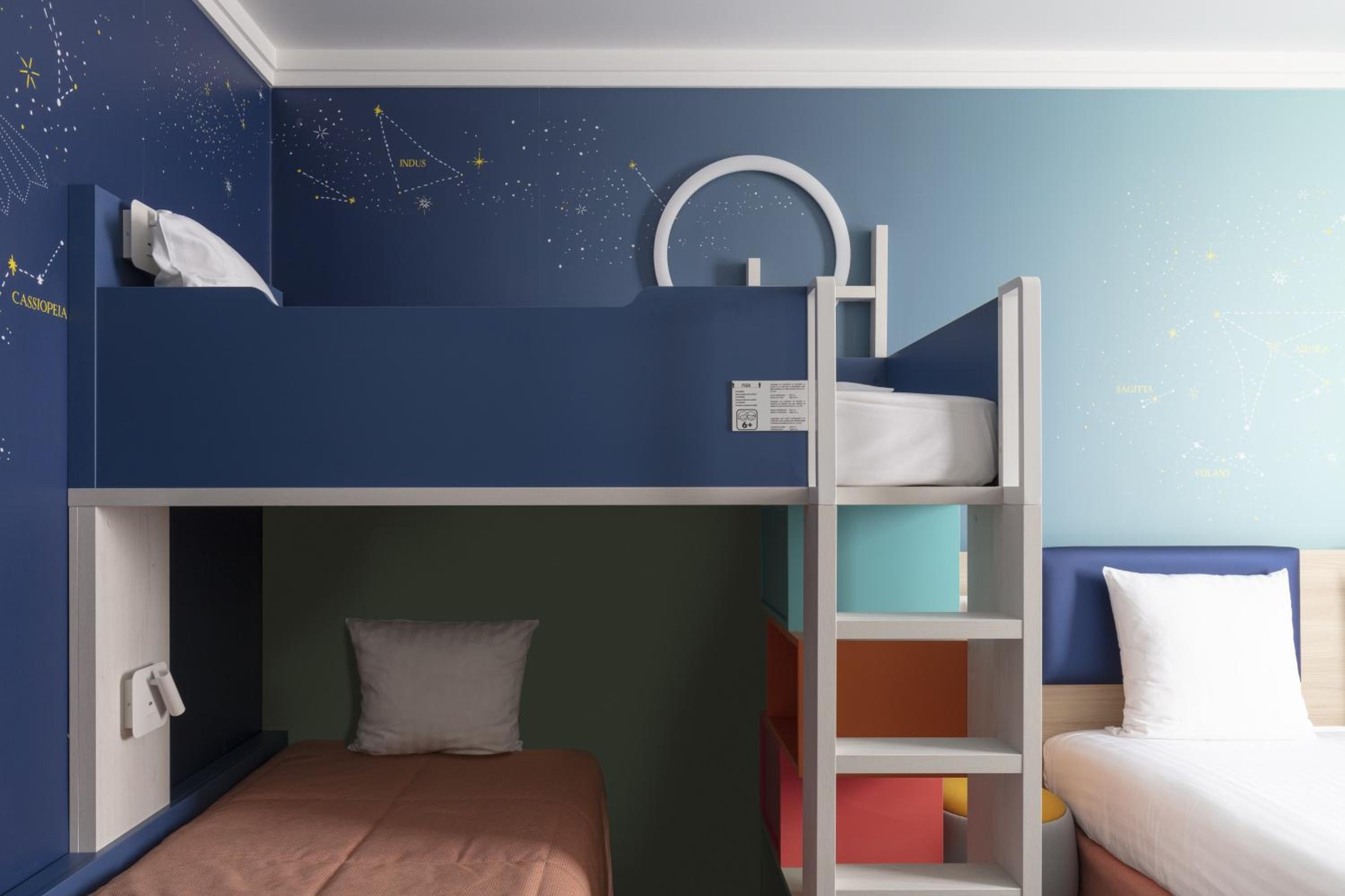 Experience cozy nights in our fun-themed sleeping areas!