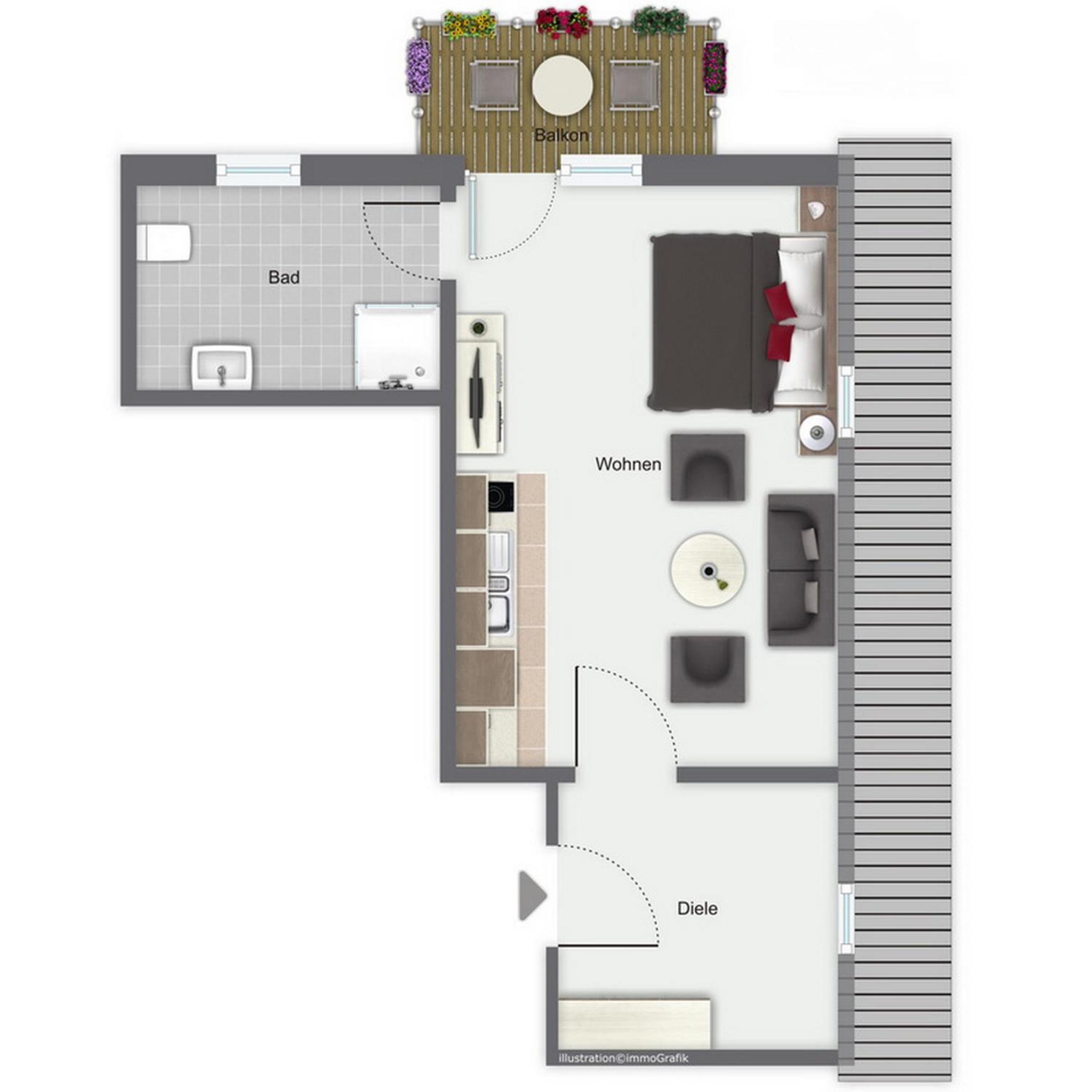 Apartment with Balcony photo 2
