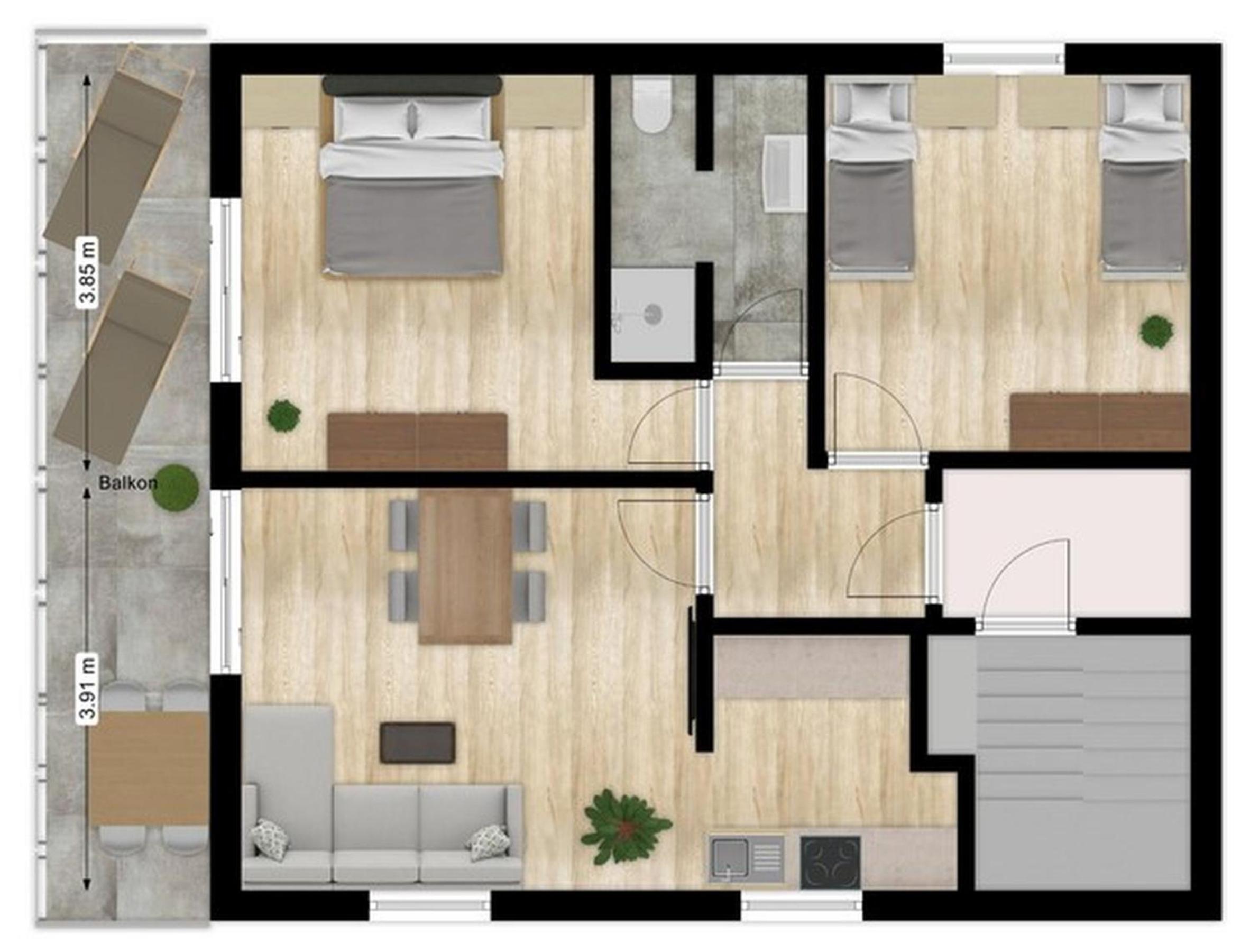 Two-Bedroom Deluxe Apartment with Garden View photo 2