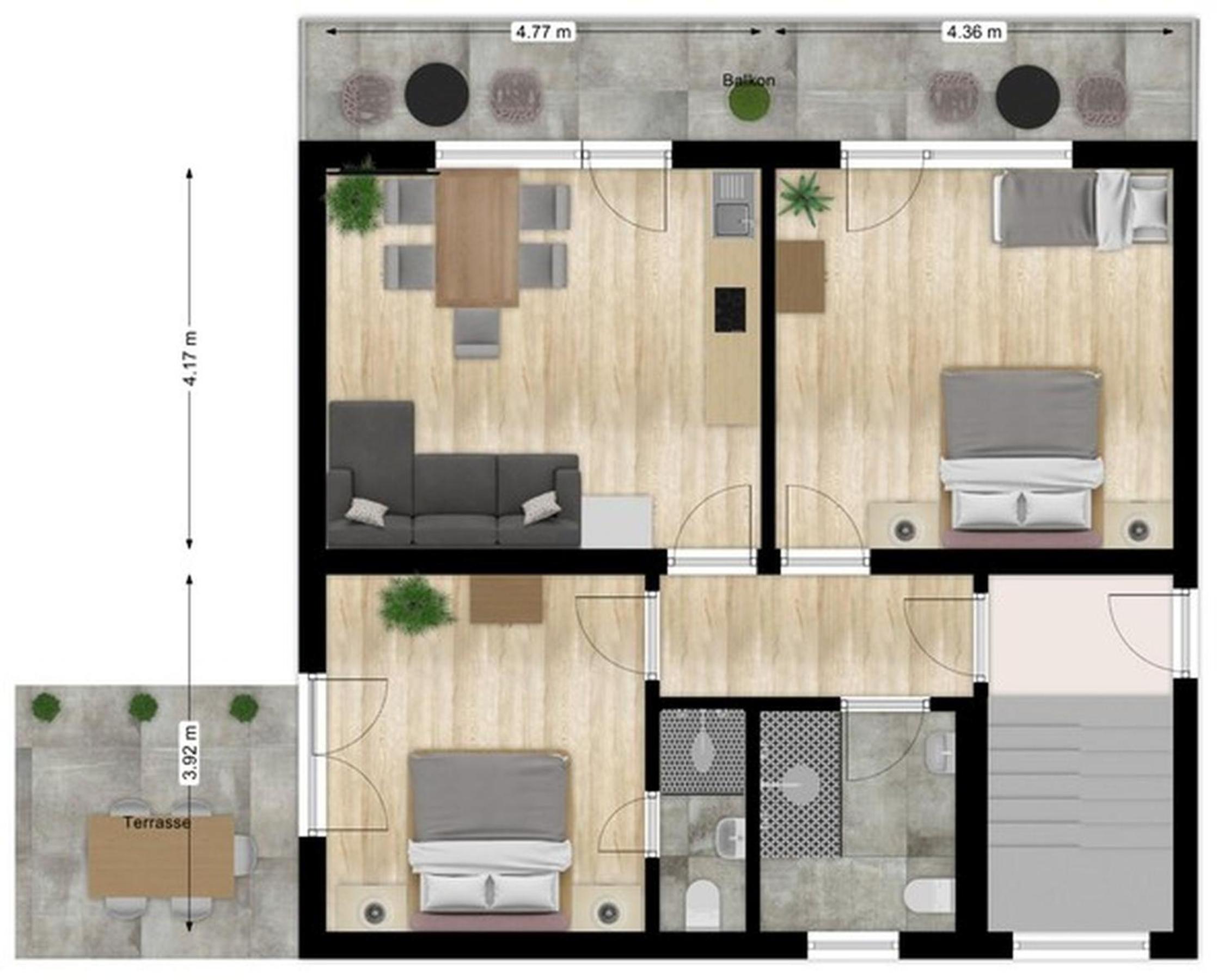 Two-Bedroom Deluxe Apartment with Garden View photo 3