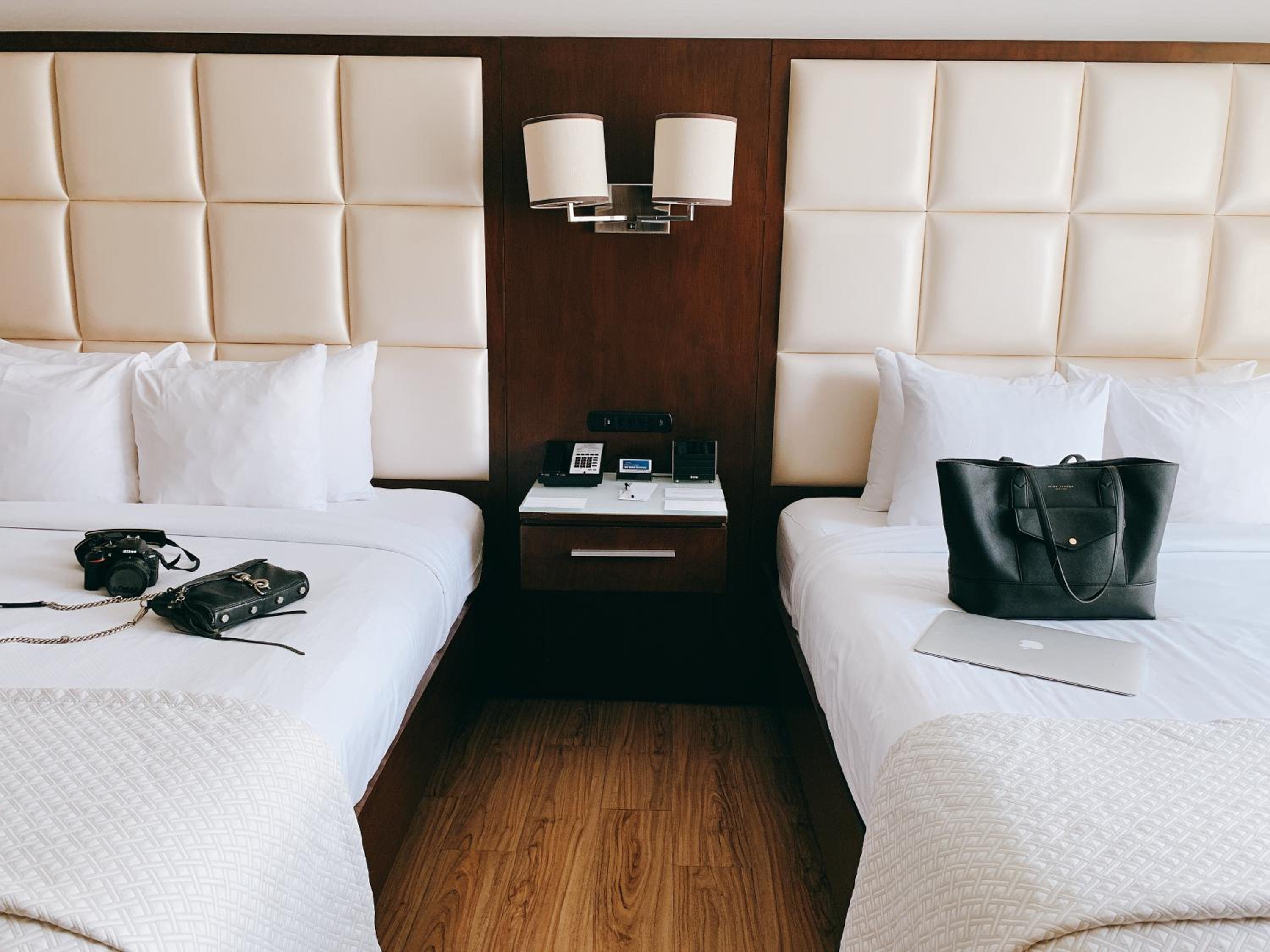 ADA Hearing Impaired Two Queens Beds with Shower