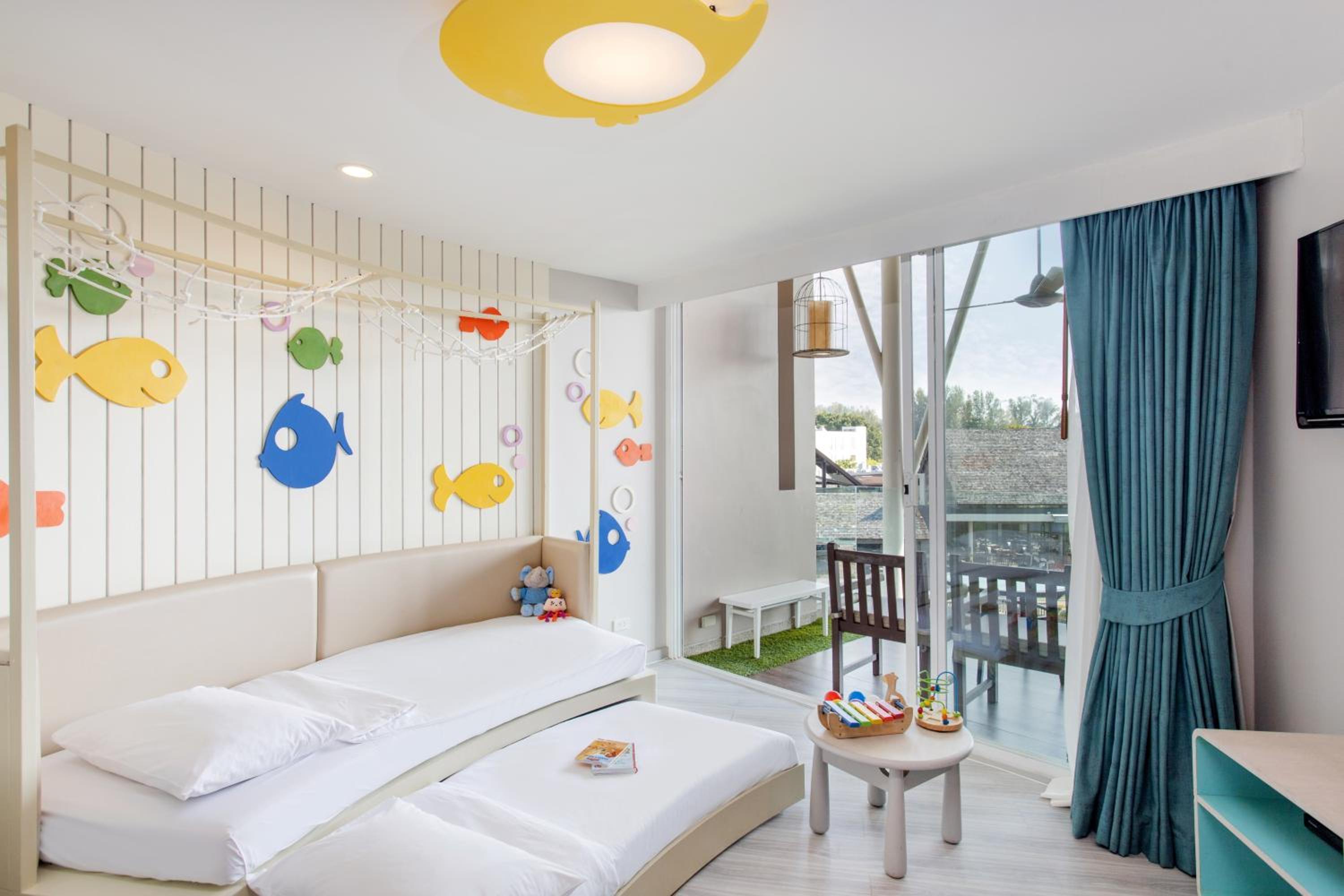 Fun-filled family escape in a vibrant hotel room!
