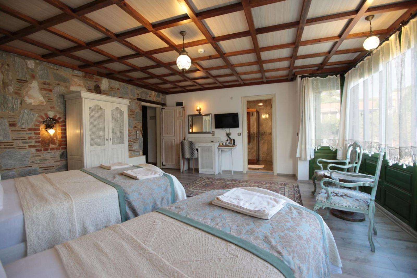 Dreibettzimmer mit Blick