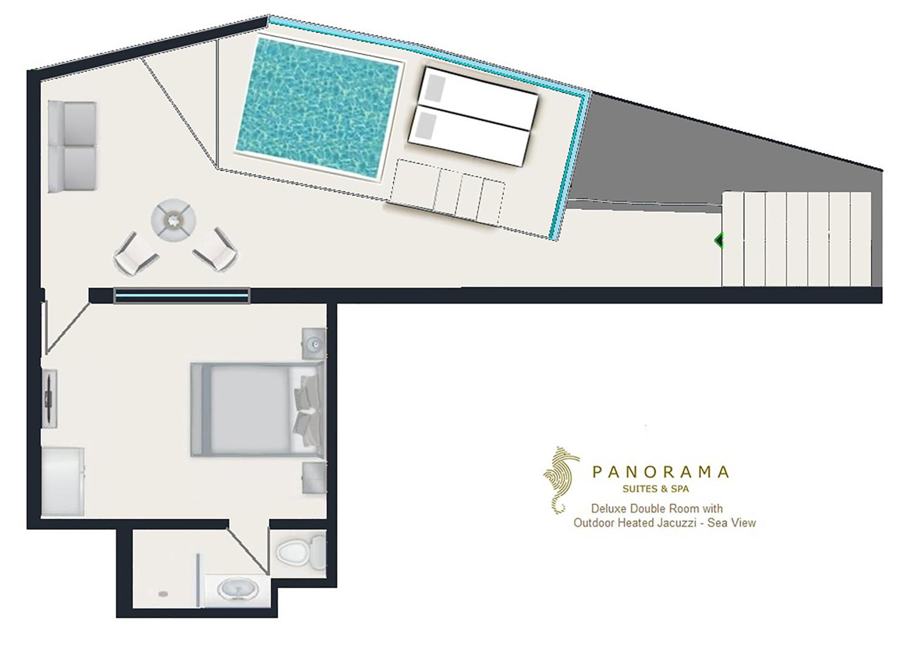 Sea Breeze Double Room with Outdoor Jetted Tub - Sea View