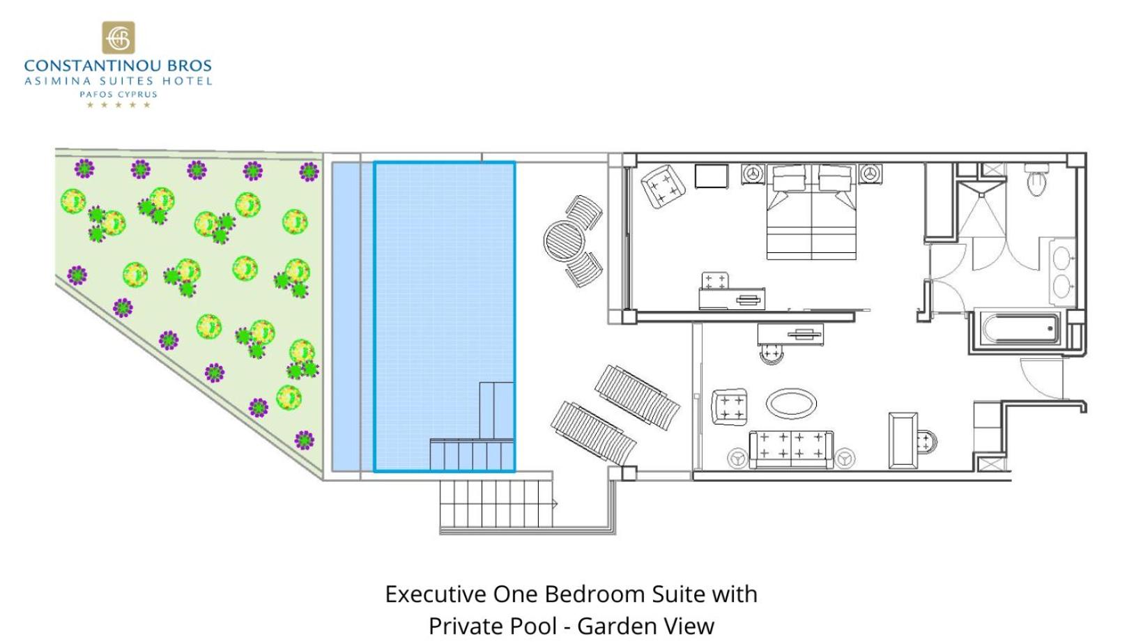 Executive One-Bedroom Suite with Garden View and Private Pool - Photo 5