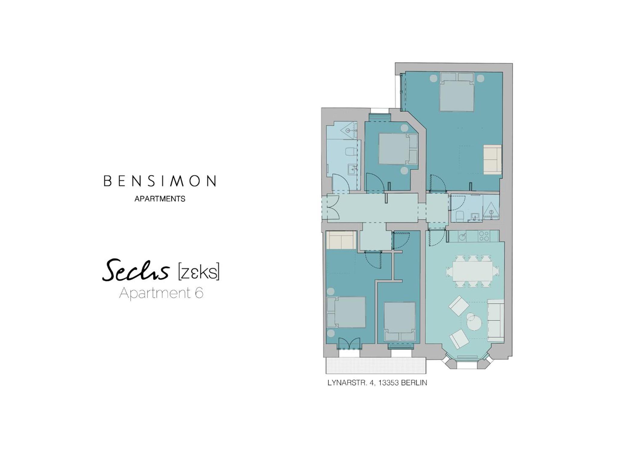 Four-Bedroom Apartment with Balcony	 photo 3