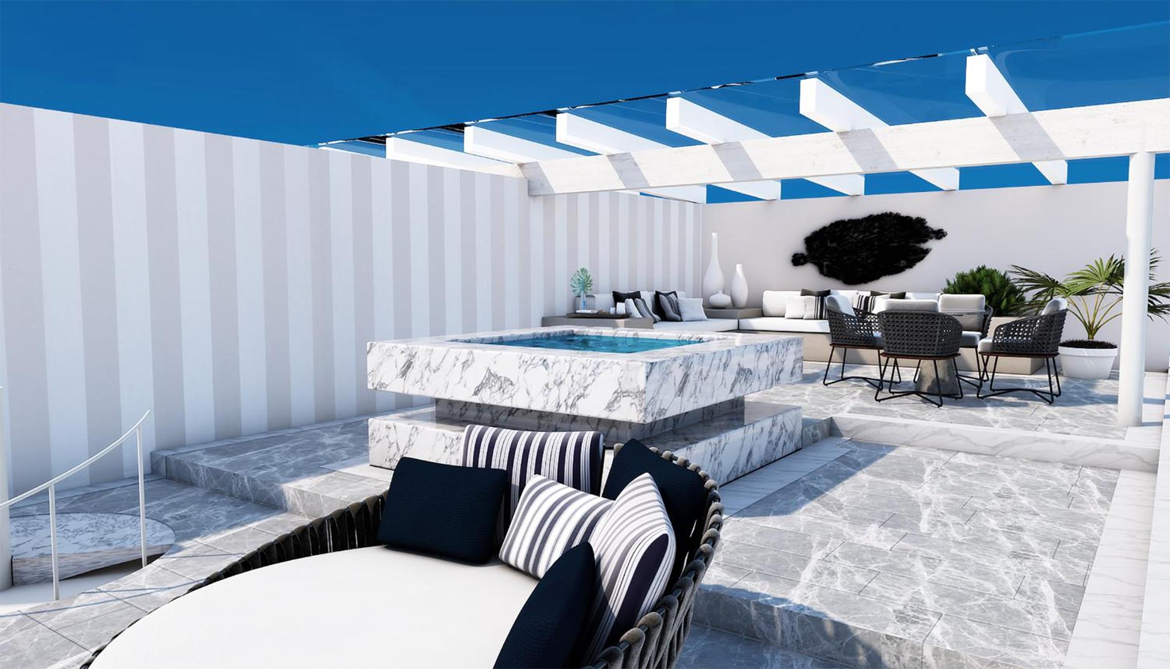 SLS Elite Rooftop Queen Room with Two Queen Beds and Ocean View
