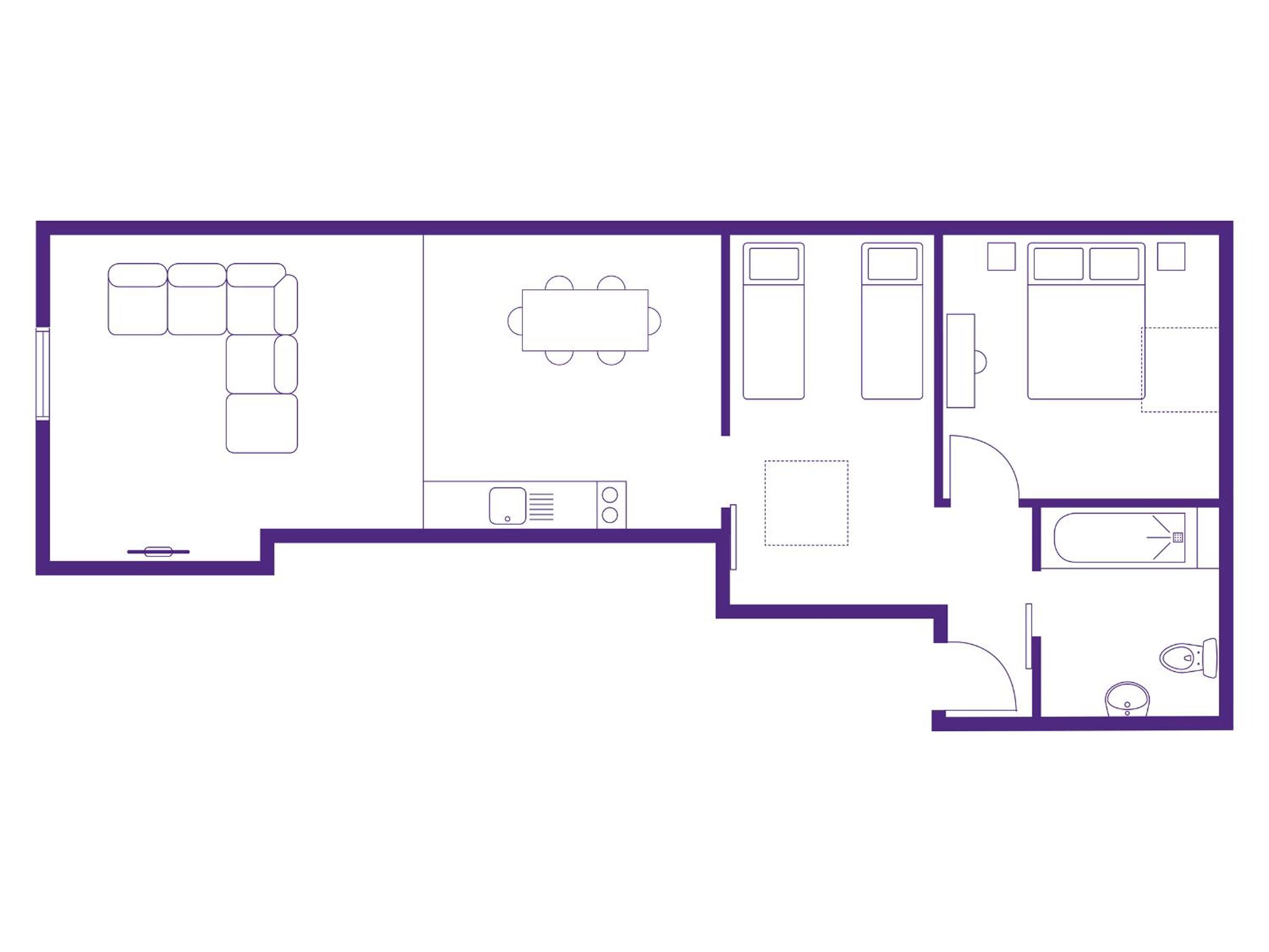 One-Bedroom Family Apartment