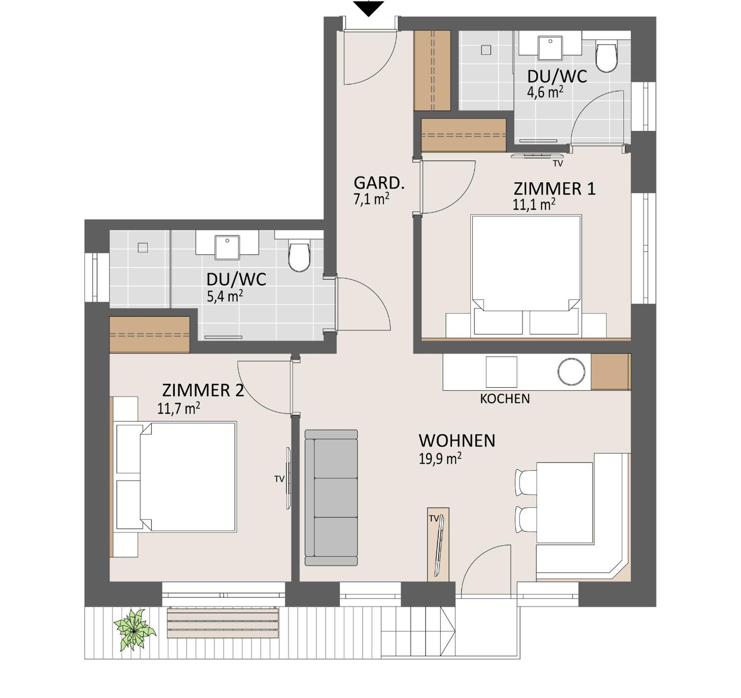 Two-Bedroom Apartment photo 2