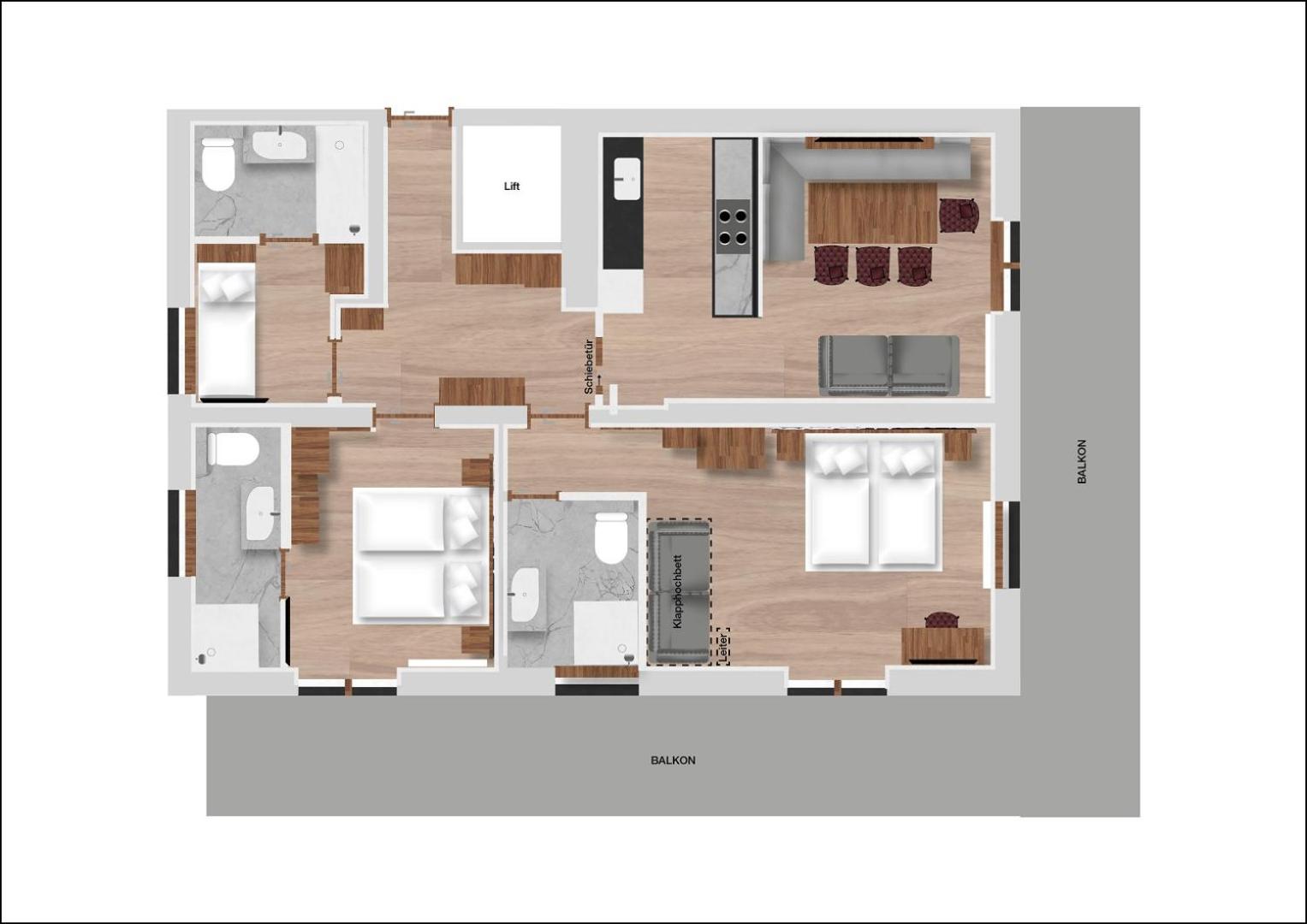 Three-Bedroom Apartment