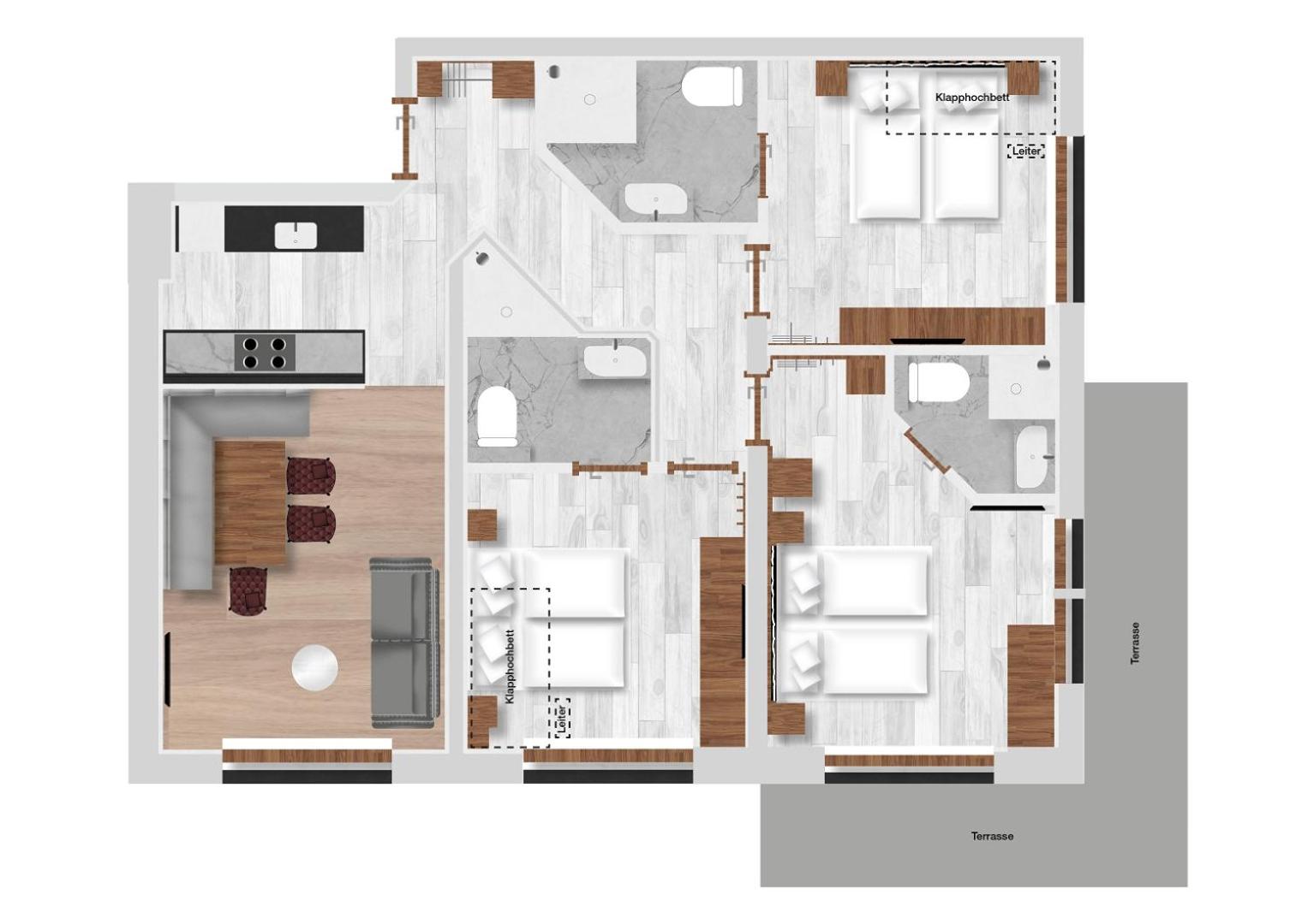 Three-Bedroom Apartment