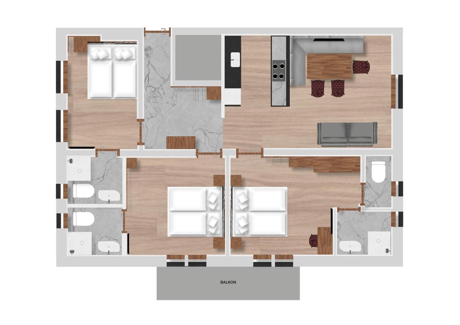 Three-Bedroom Apartment