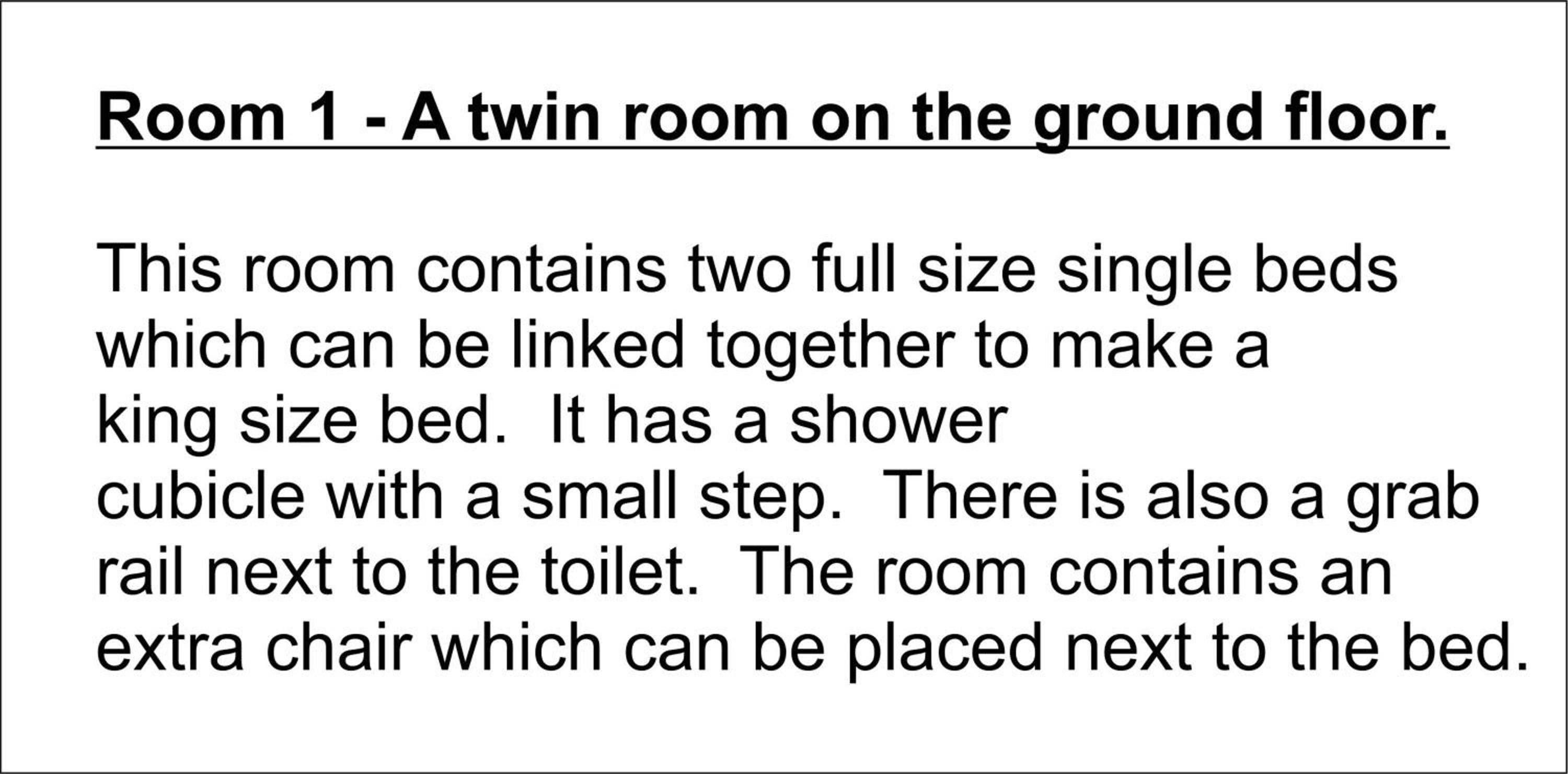 Room 1 - Twin Room - Ground Floor photo 2