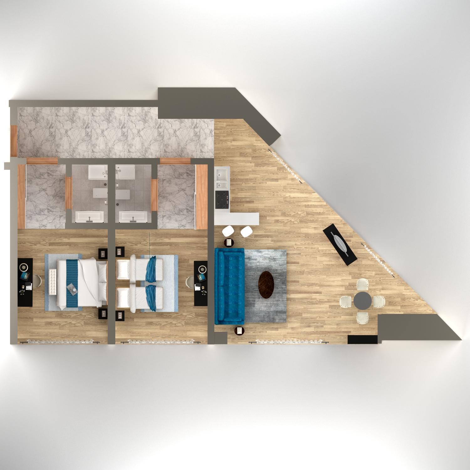 Family Two Bedroom Suite with Partial Sea View & Kitchenette