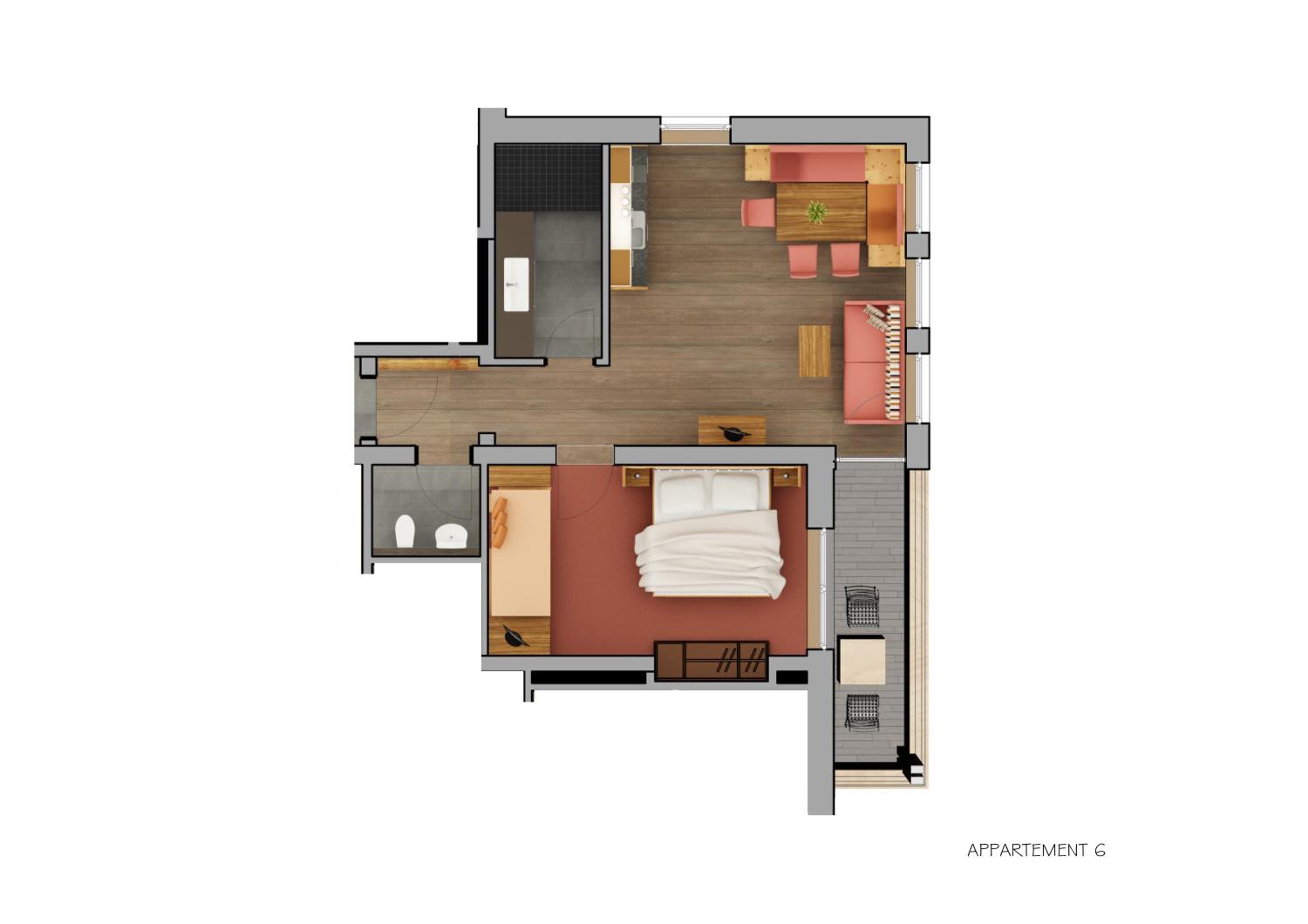 One-Bedroom Apartment with Balcony - Top 6 photo 3