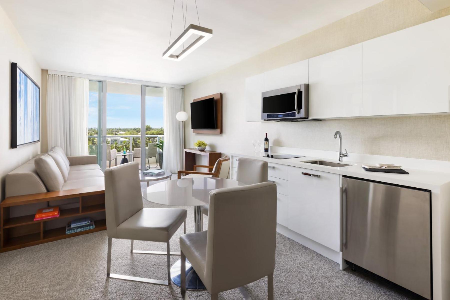 One Bedroom King Suite with Balcony at The Altair Bay Harbor Hotel in Miami Beach
