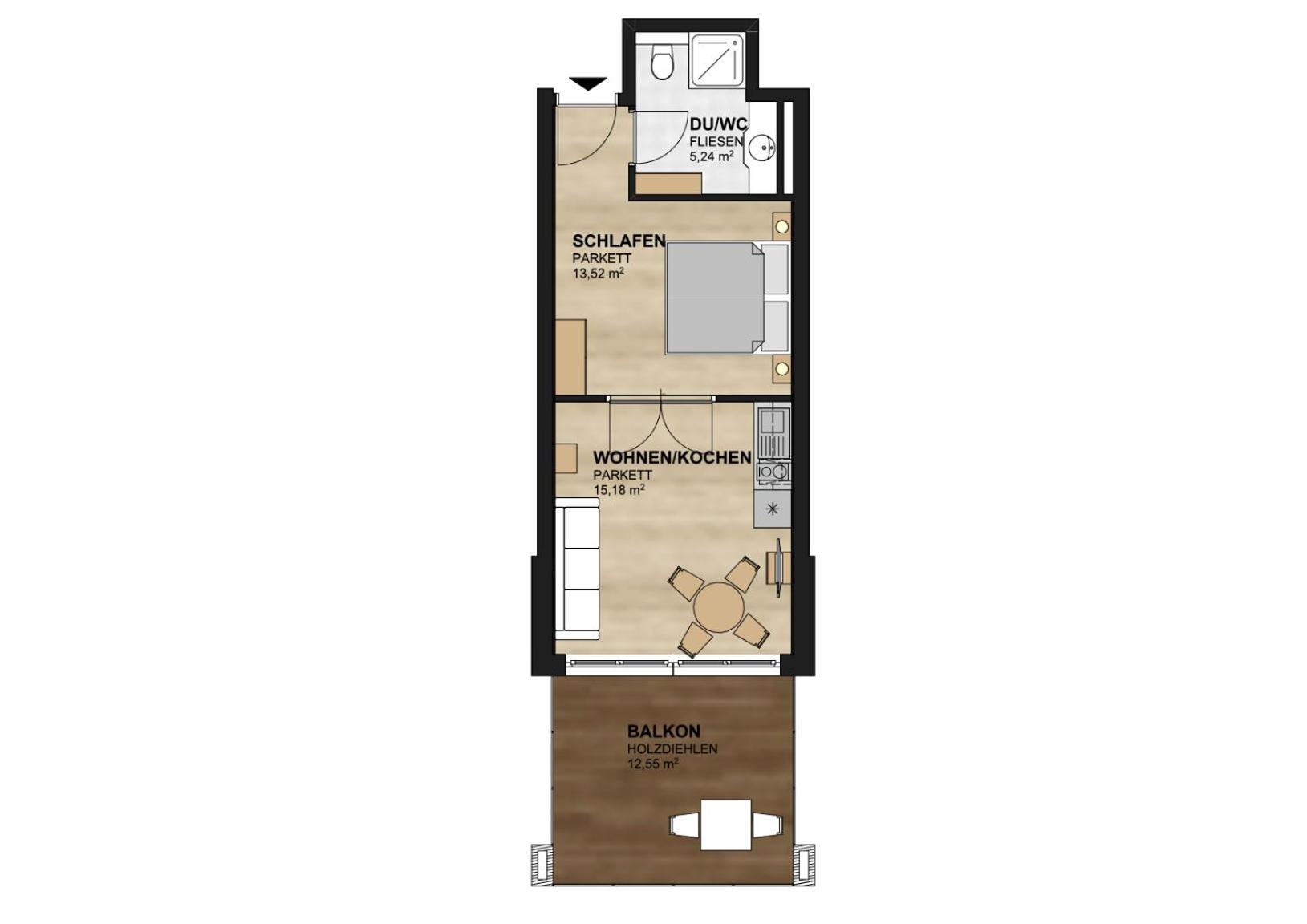 One-Bedroom Apartment with Terrace photo 3