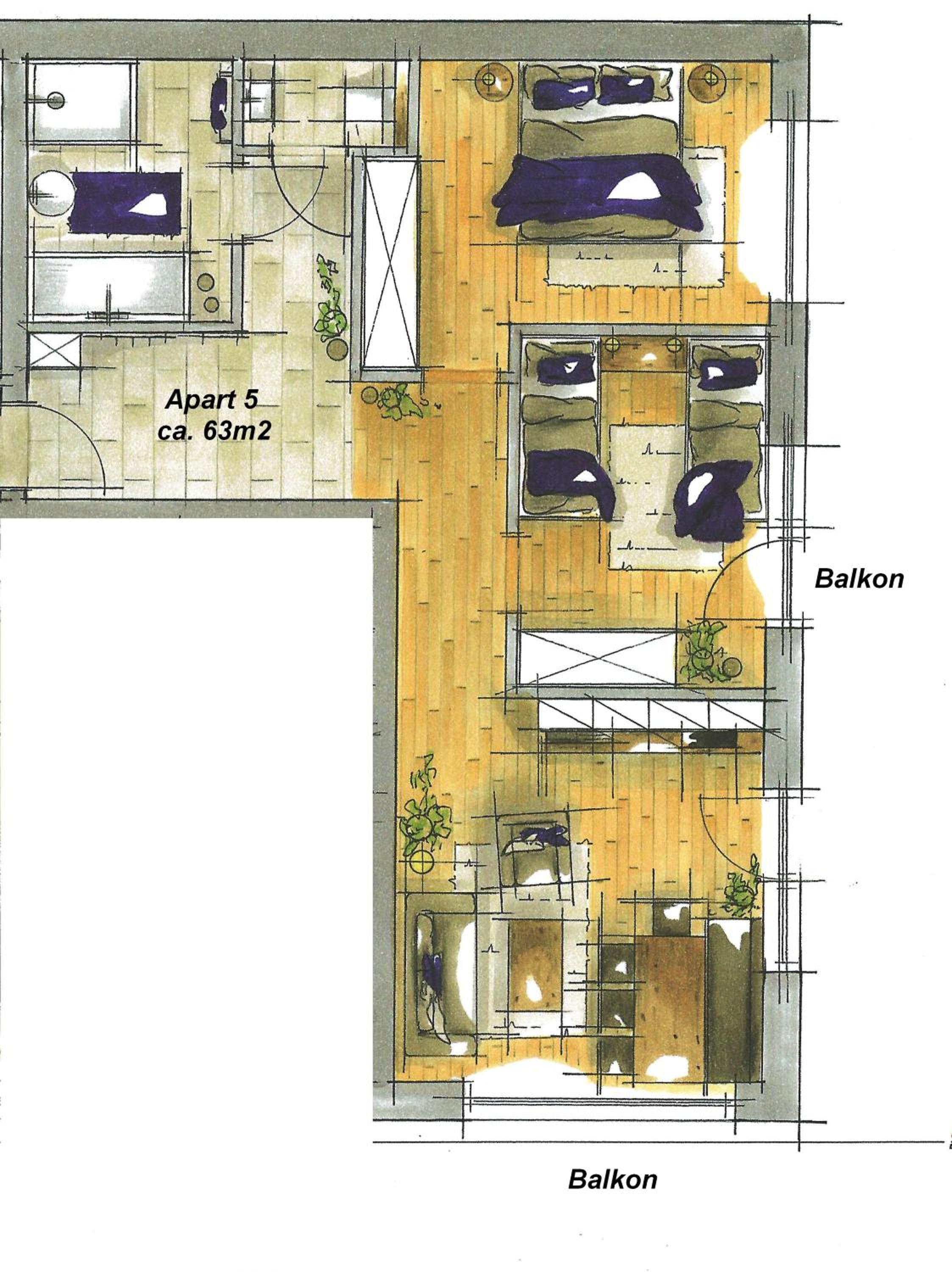 Deluxe Two-Bedroom Apartment with Balcony photo 2