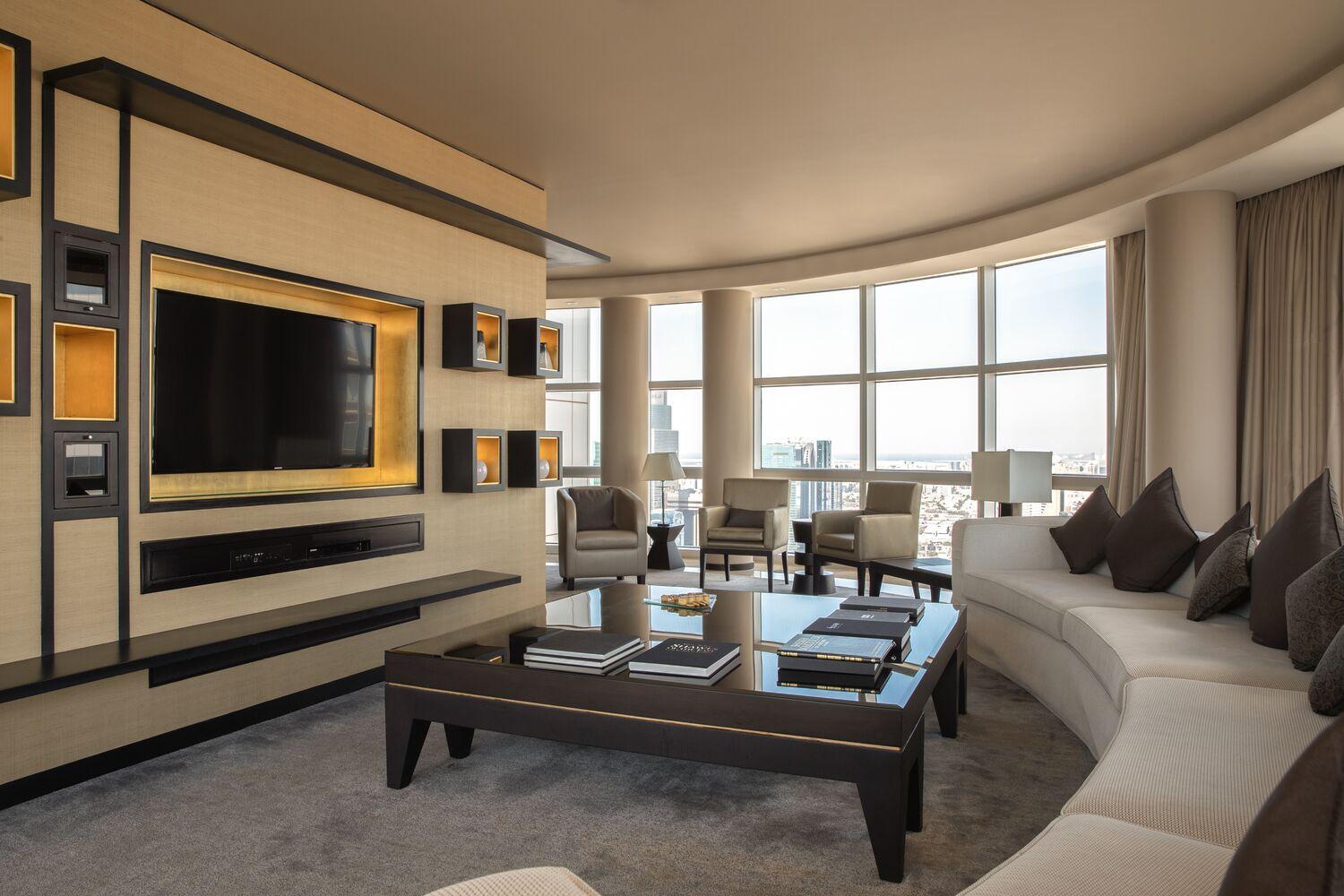 Presidential Suite with Panoramic Skyline Views, Airport Transfers, Direct Connectivity to Museum of The Future, Complimentary Breakfast, Signature Afternoon Tea, Evening Sundowners, Soft Refreshments and Canapes