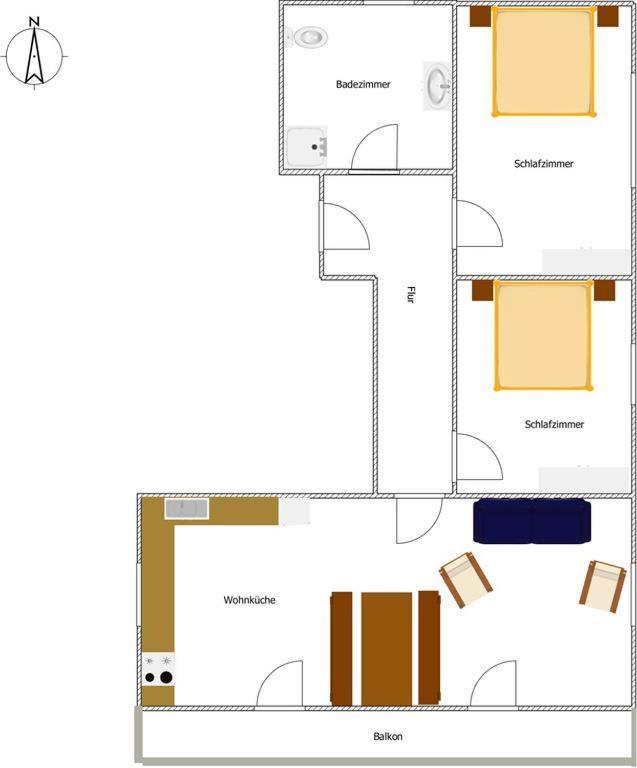 Two-Bedroom Apartment with Shower  photo 2