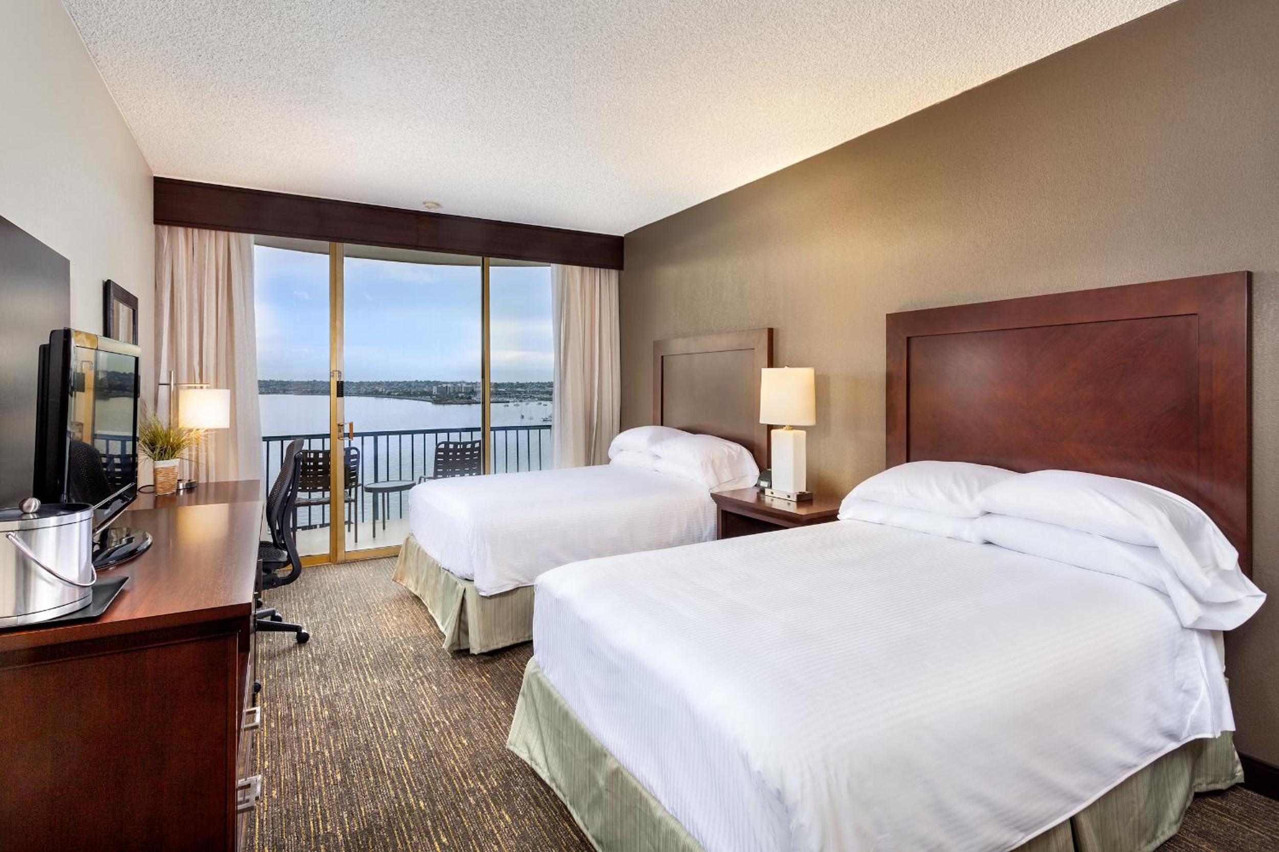 Premium Double Room with Two Double Beds and Bay View - Non-Smoking