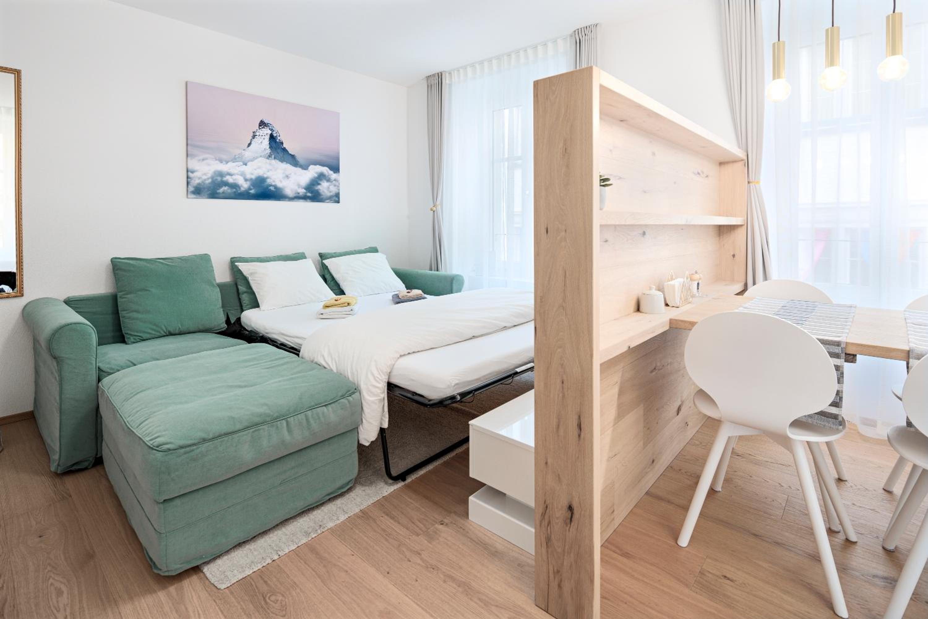 Modernes Apartment mit 1 Schlafzimmer photo 2