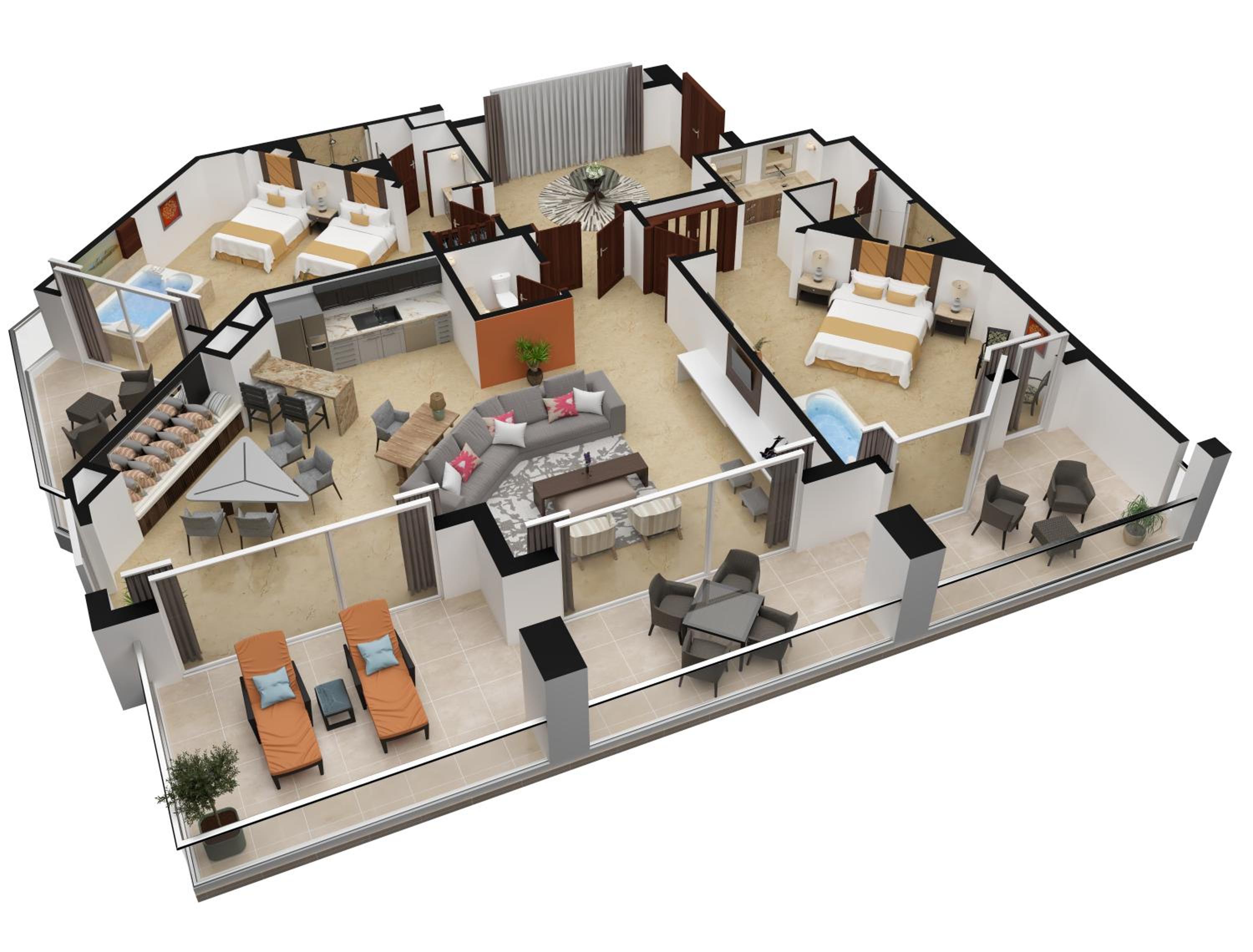 Superior Two Bedroom Presidential Suite Ocean View - Kids & Teens Free