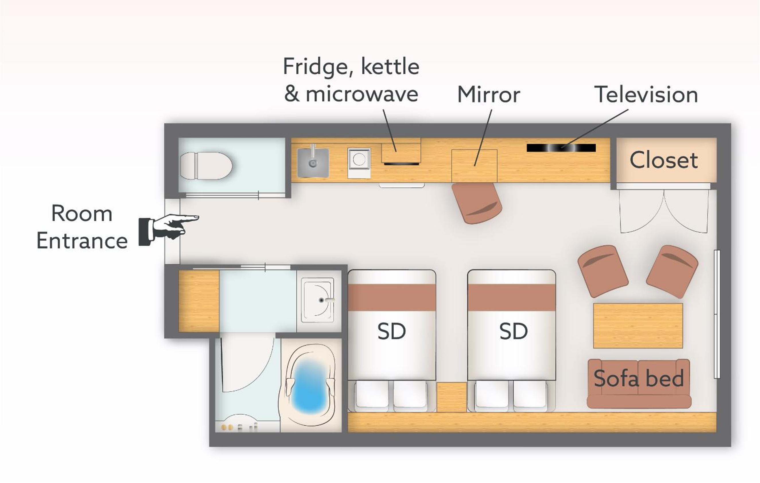 Deluxe Twin Room with Sofa Bed - Non-Smoking photo 3