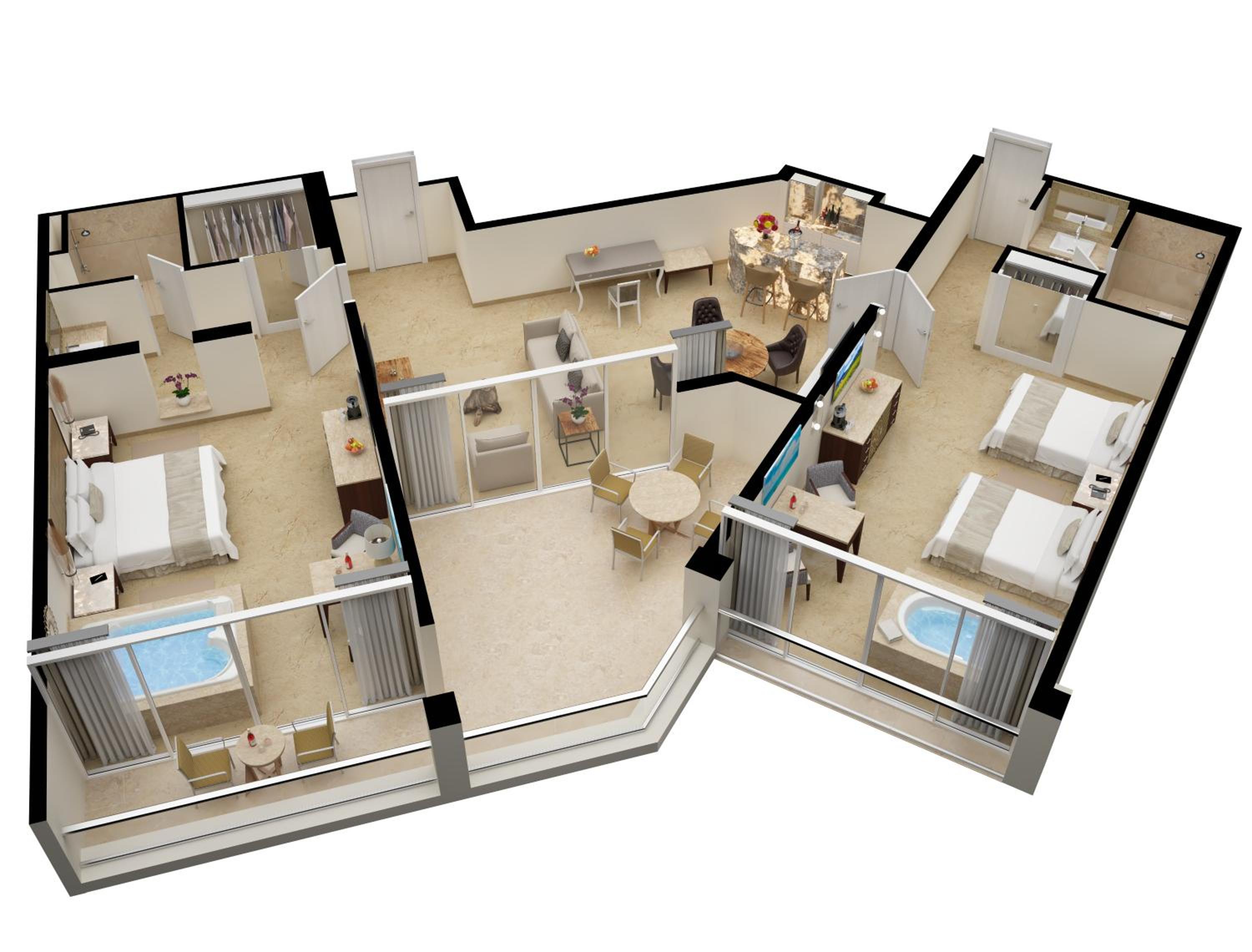 Two Bedroom Presidential Suite Ocean View - Kids & Teens Free
