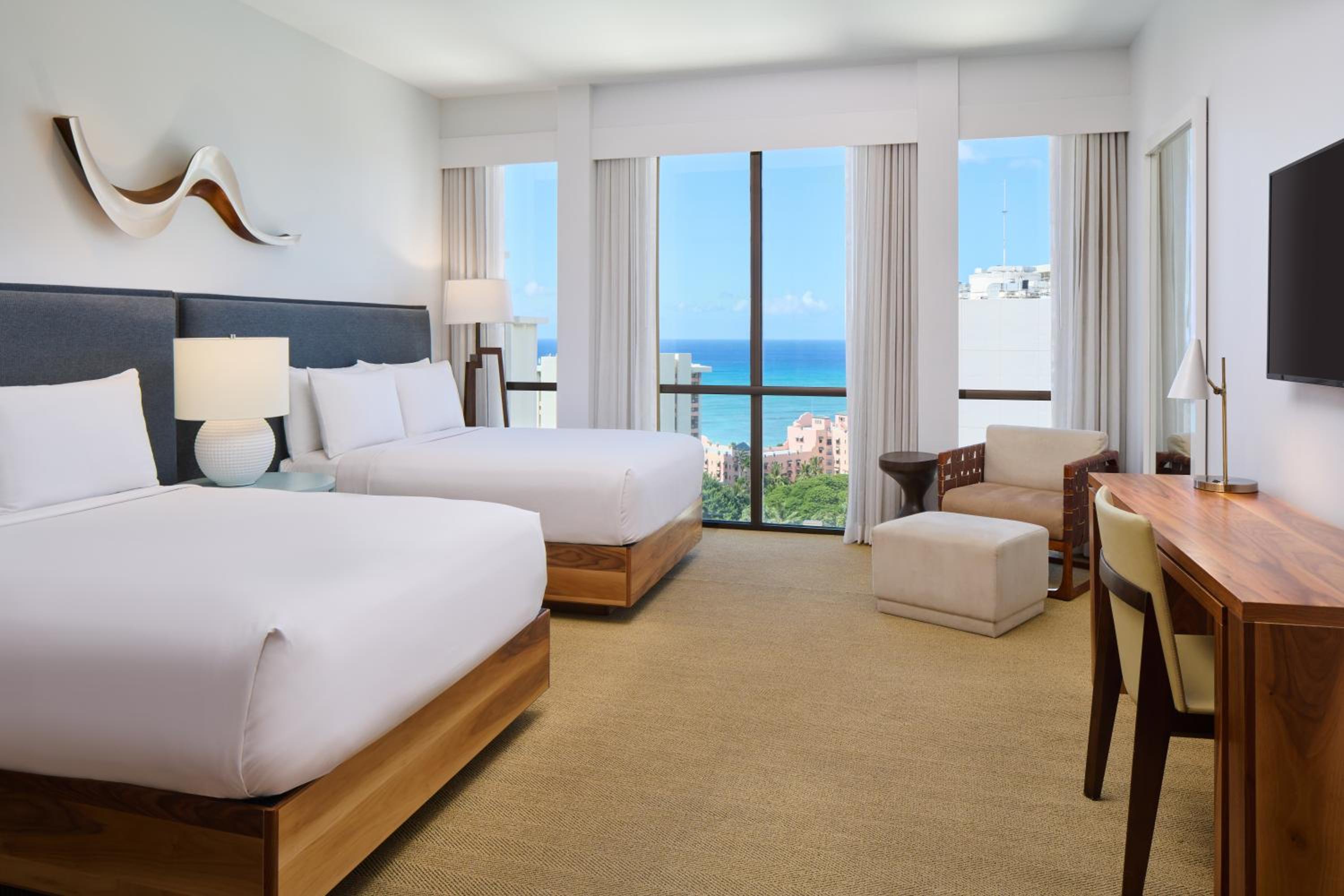 Double Room with Two Double Beds and Ocean View at Hyatt Centric Waikiki Beach in Honolulu