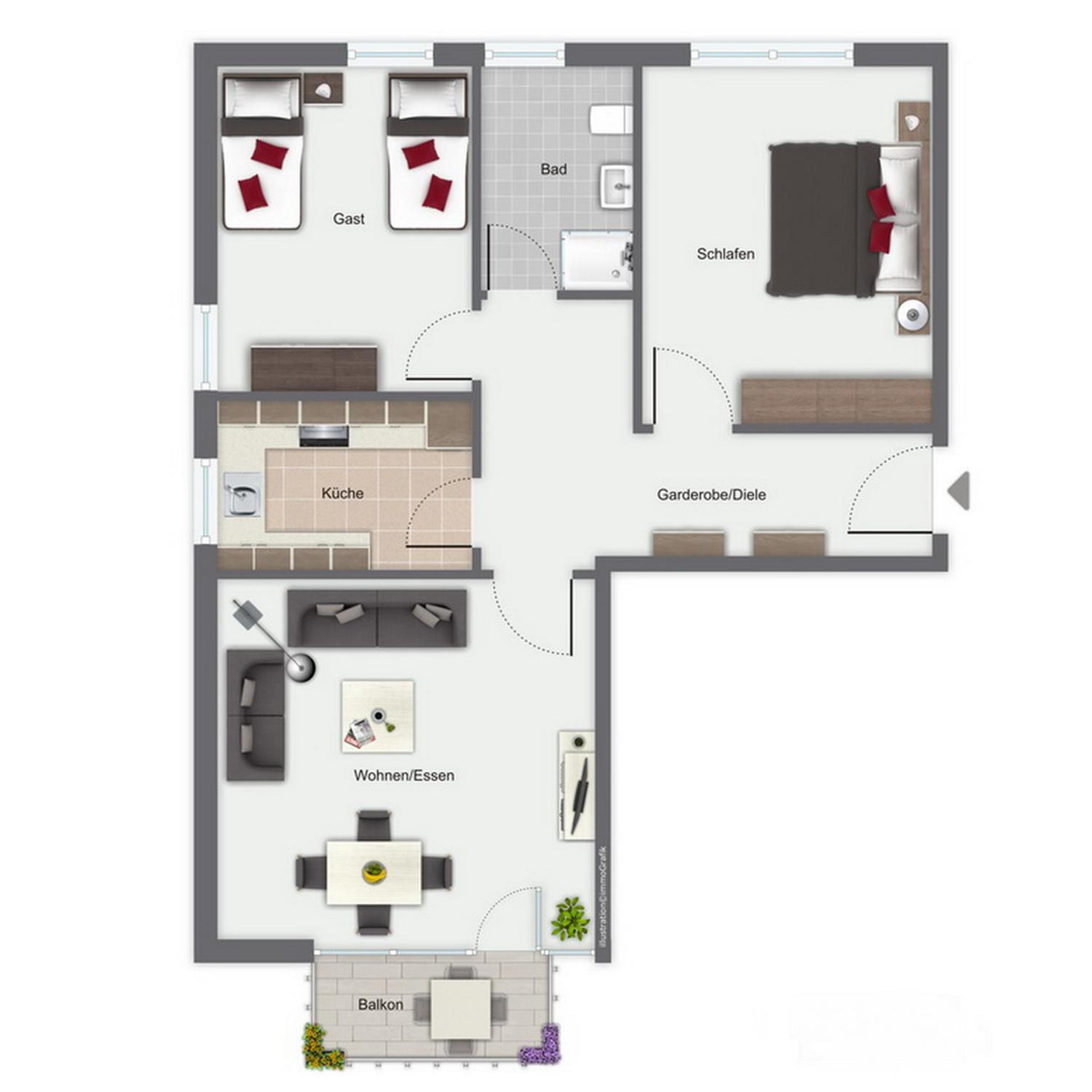 Apartment with Balcony photo 2