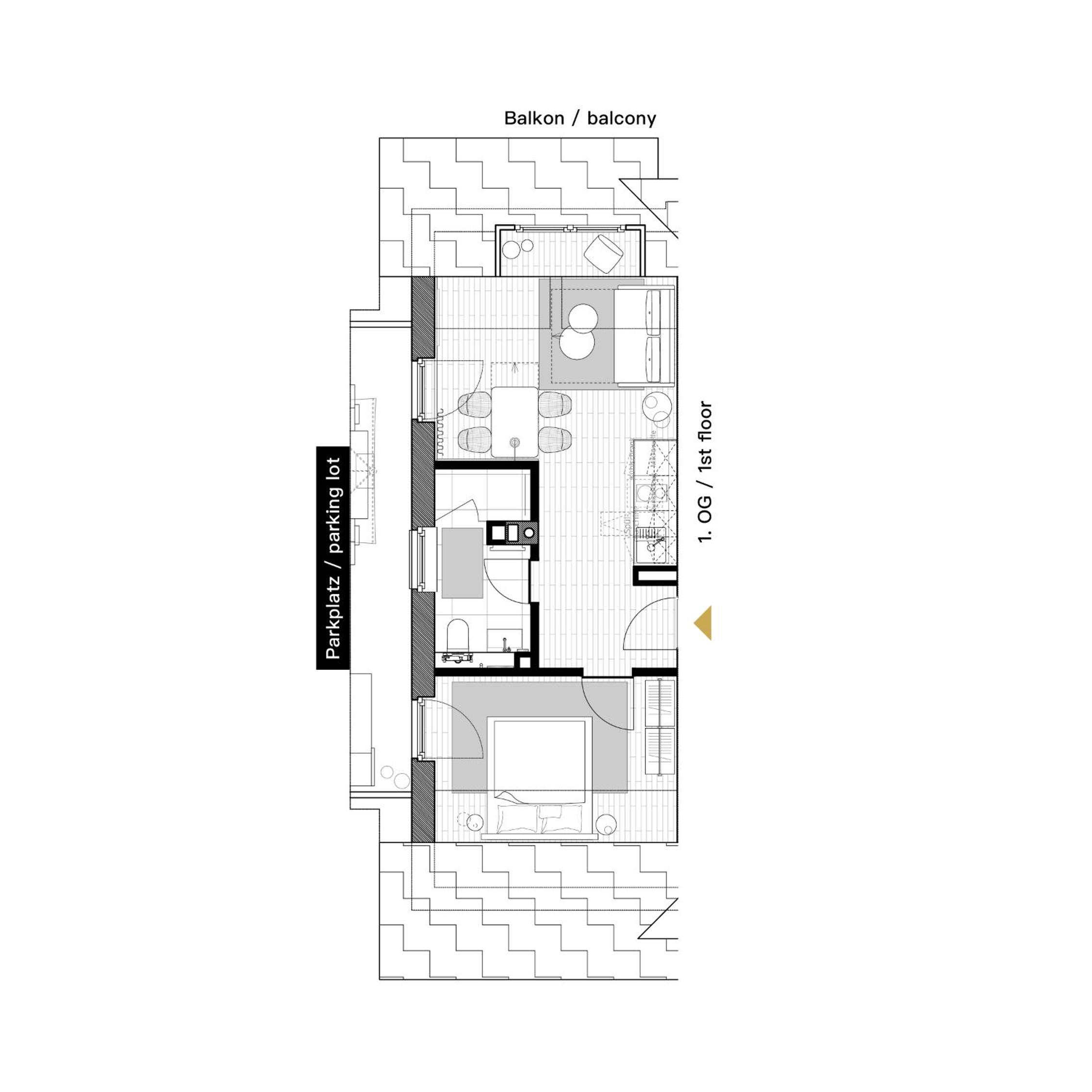 Ferienwohnung S mit Balkon und Boddenblick