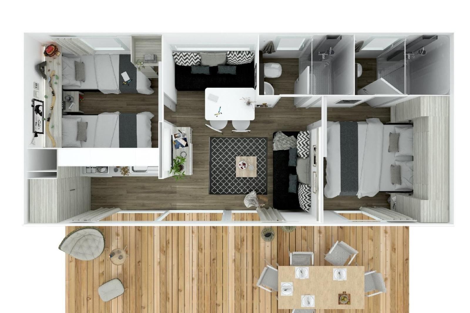 Luxury Two-Bedroom Mobile Home with Terrace and Sea View photo 2