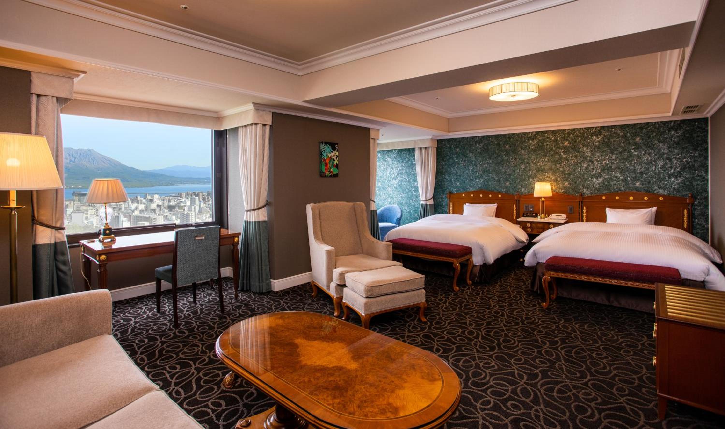 Premium Twin Room with Sakurajima View - Non-Smoking