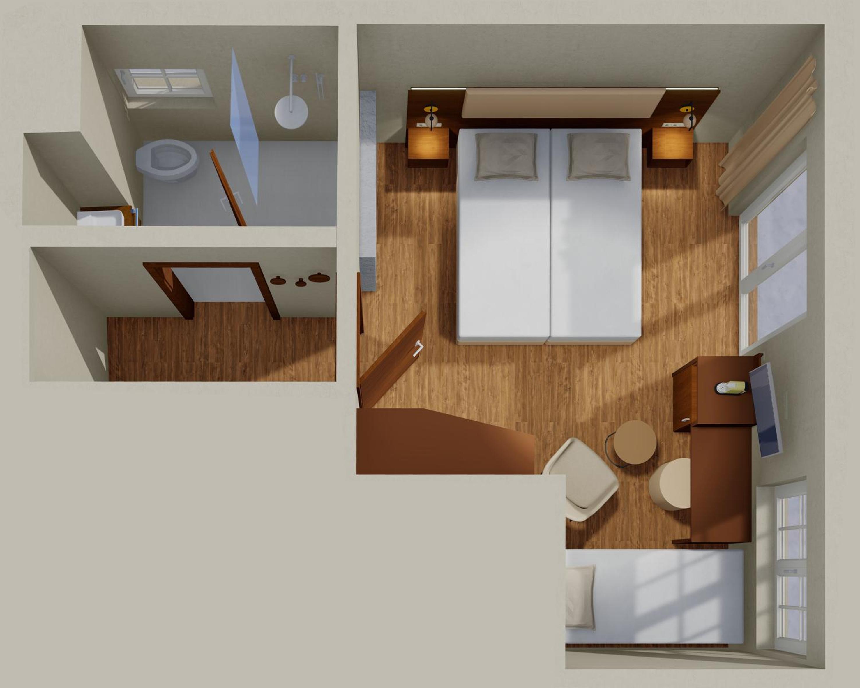 Deluxe double room with electric fireplace - Photo 5
