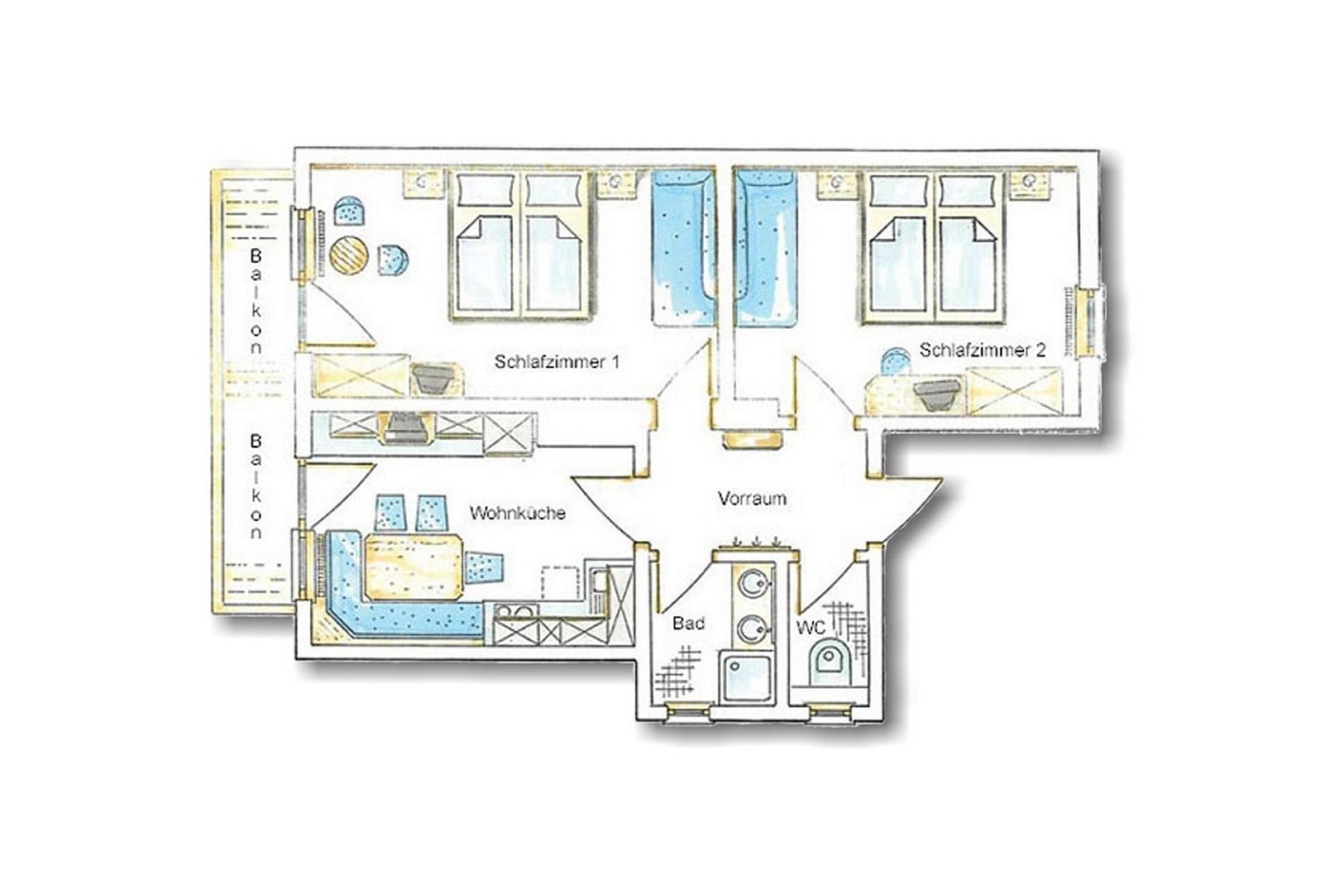 Two-Bedroom Apartment with Balcony photo 2