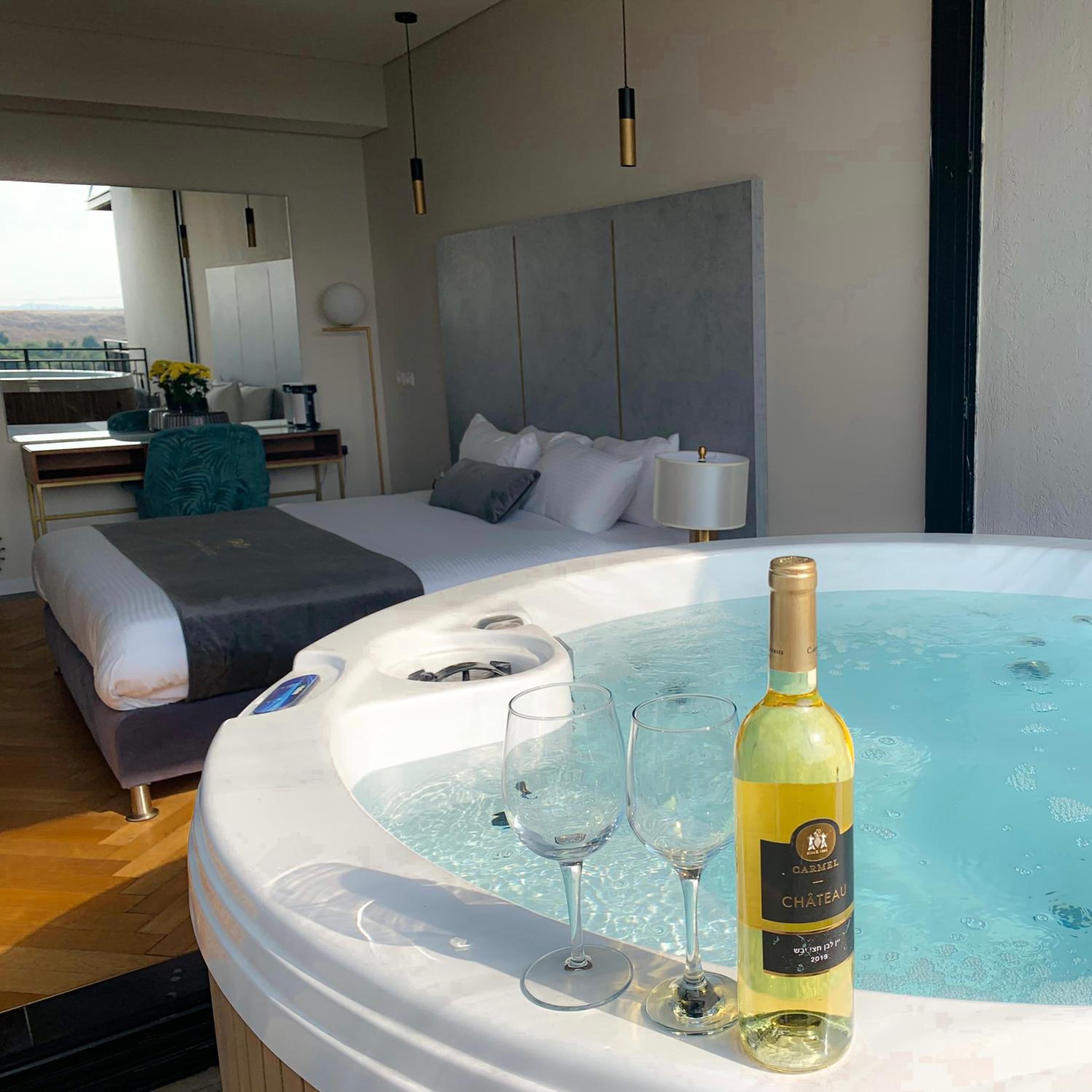 Amethyst Suite with Spa Bath, Balcony & Pool View