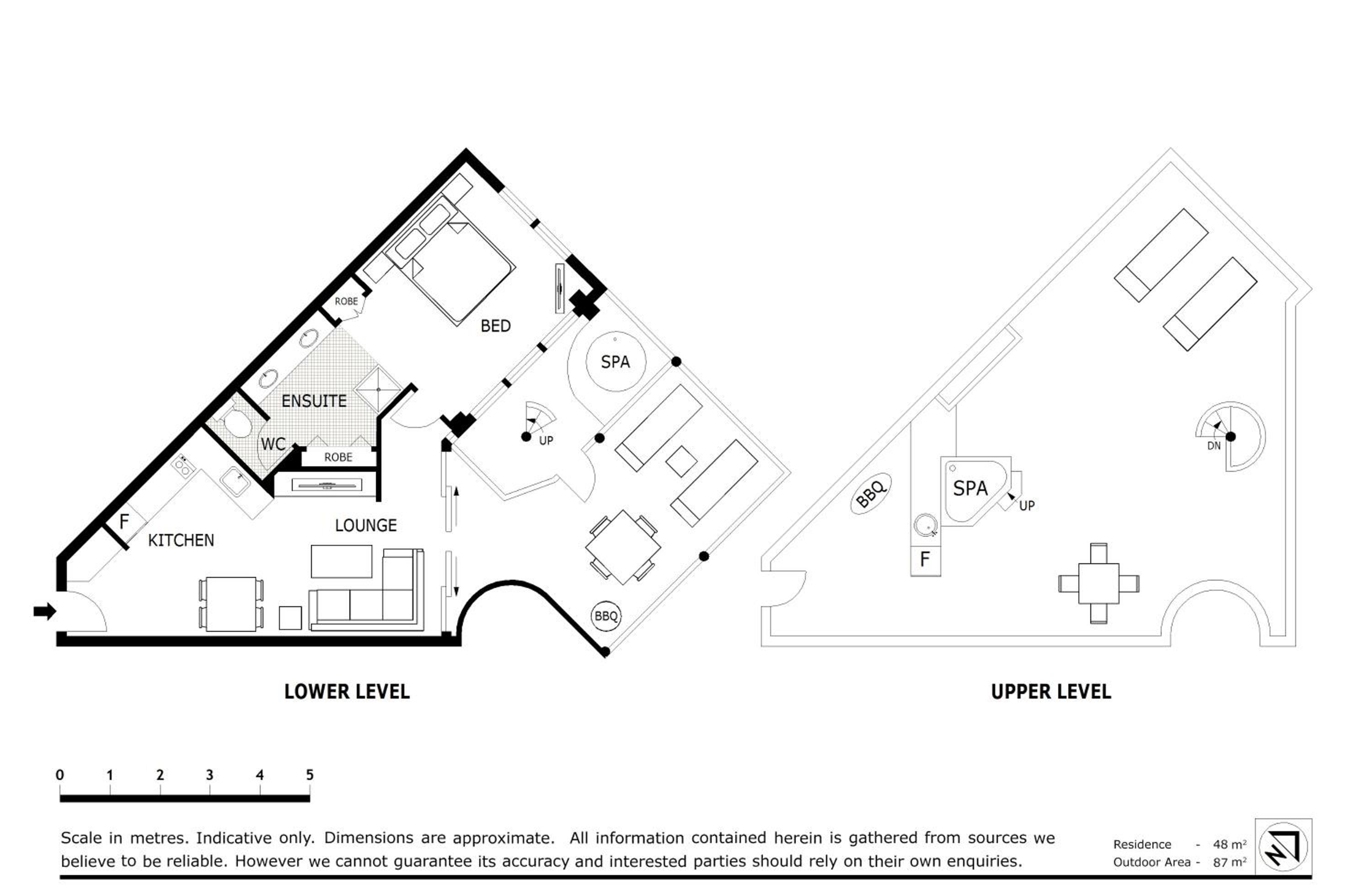 Beachfront Penthouse One-Bedroom Apartment with Spa Bath
