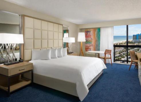 High Floor King Room with Juliette Balcony - Partial Ocean View