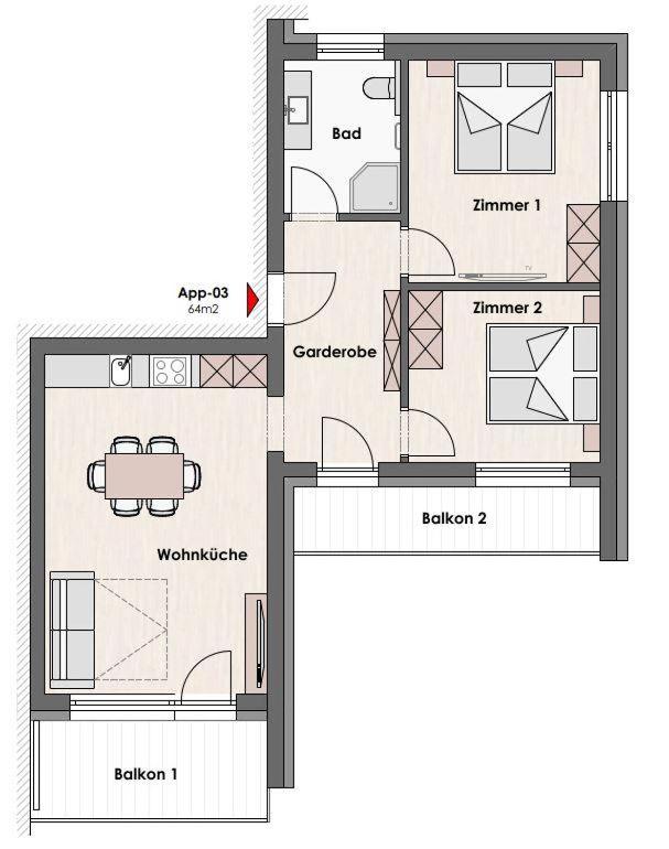 Two-Bedroom Apartment with Bath photo 3