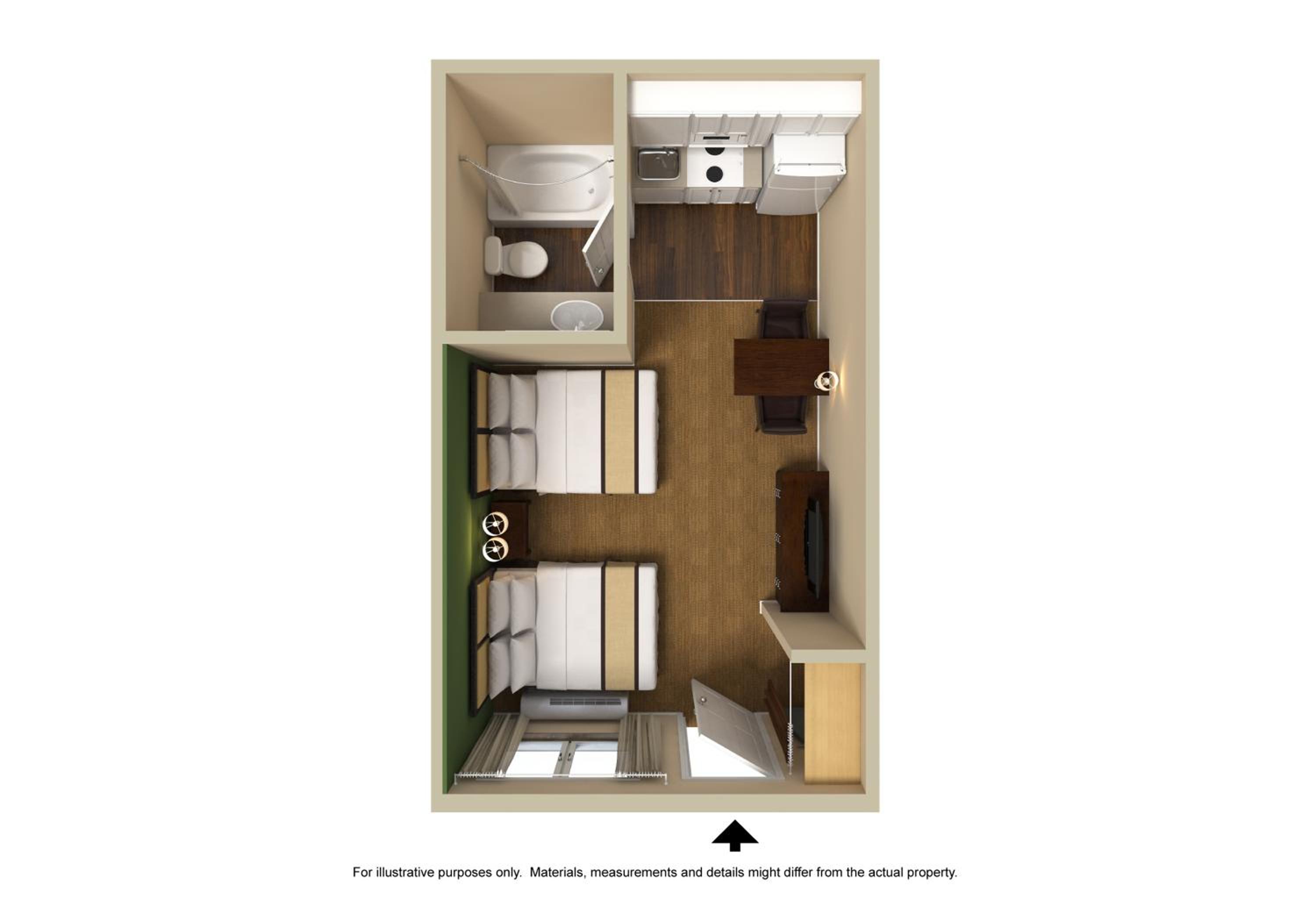 Studio with Two Double Beds - Non-Smoking - Photo 3