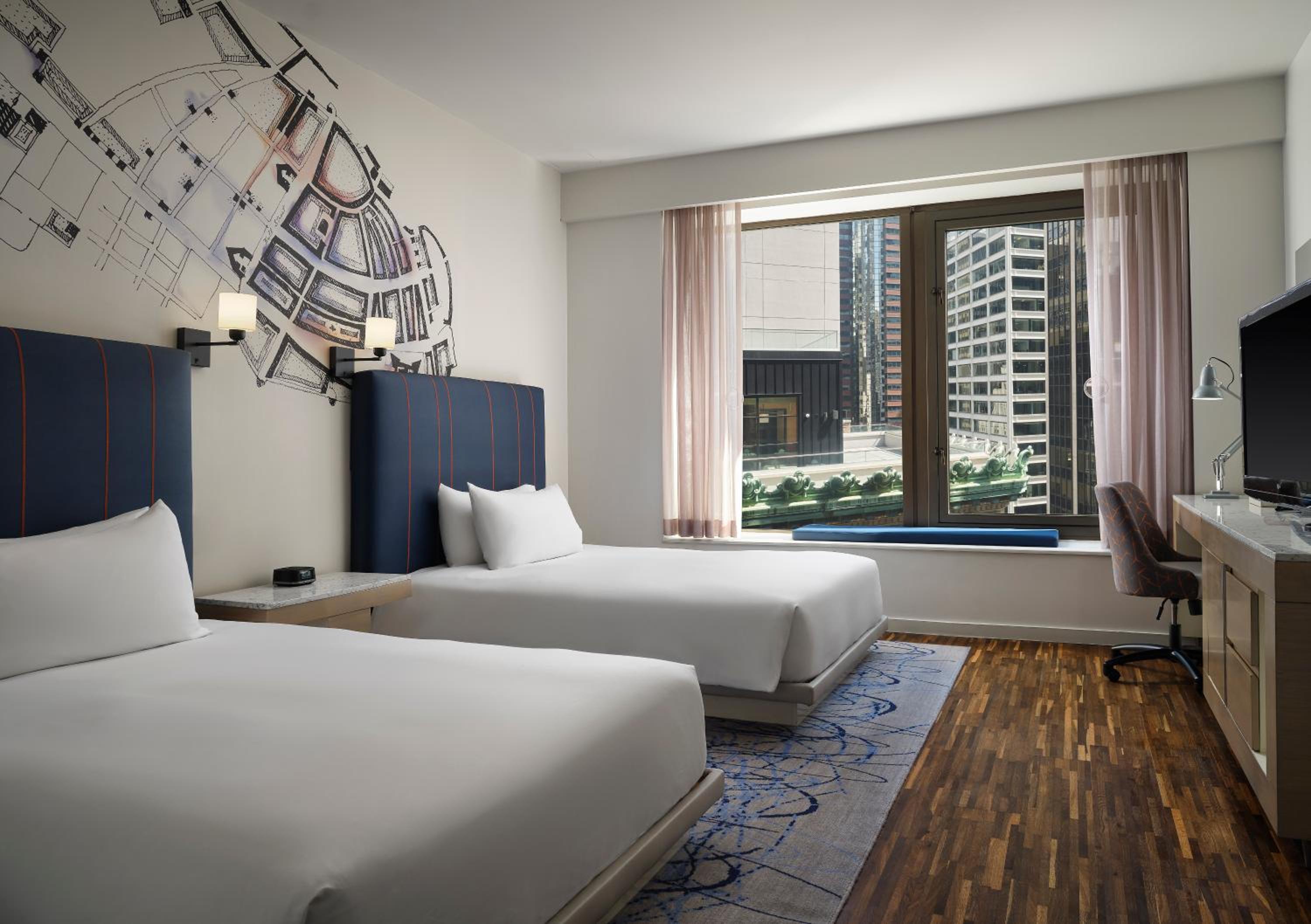 Double Room with Two Double Beds and Accessible Shower - Disability Access