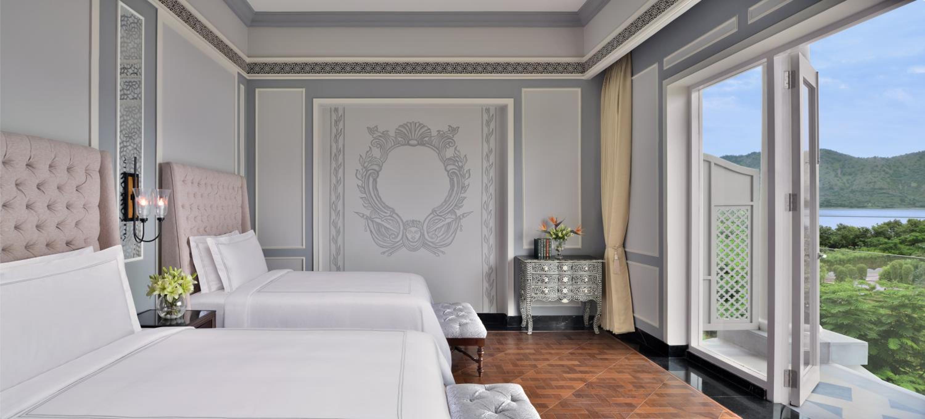 Flamingo Signature Twin Room with Balcony:15% off on Spa| soulful yoga experience | Morning & Evening Aarti | traditional & nature led experiences daily tea,curated walks, birdwatching, Prana Garden, Rajasthani folk dance, Pottery, Mehendi, Astrology