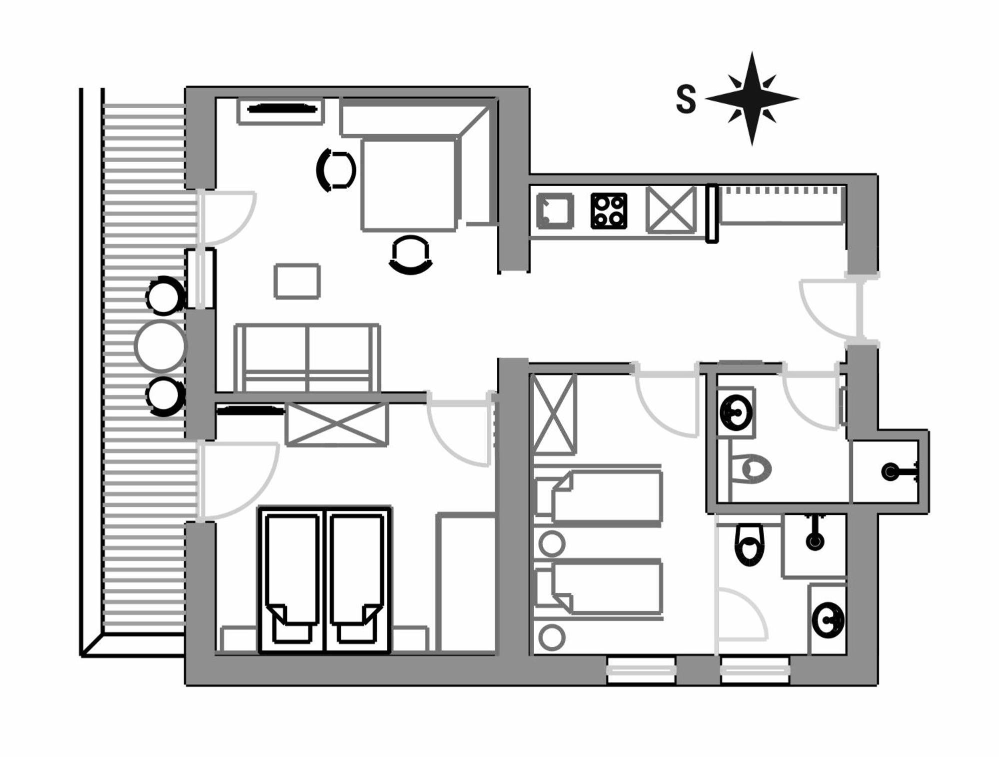 Comfort Two-Bedroom Apartment with Balcony photo 3