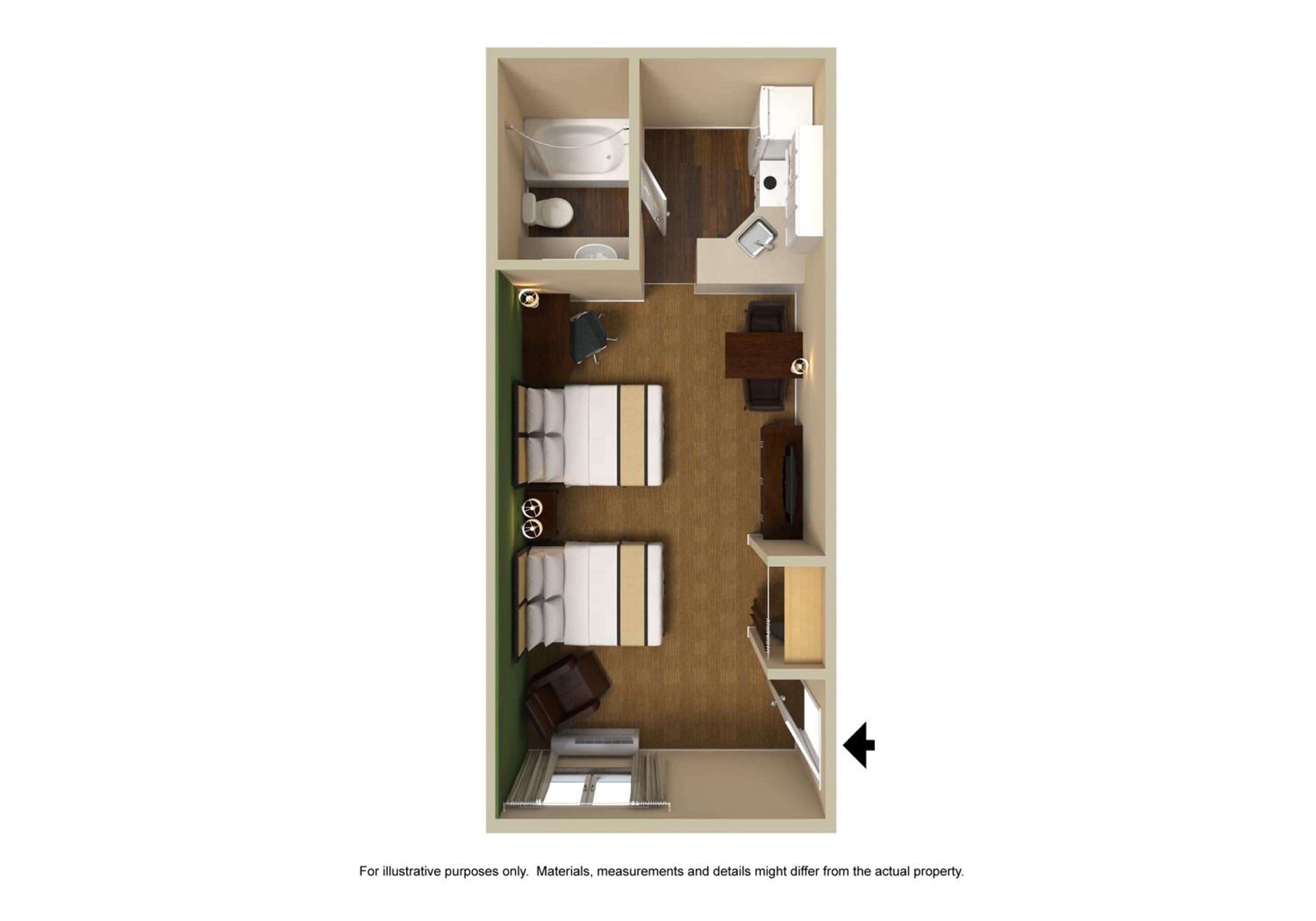 Studio with 2 Double Beds - Non-Smoking - Photo 4
